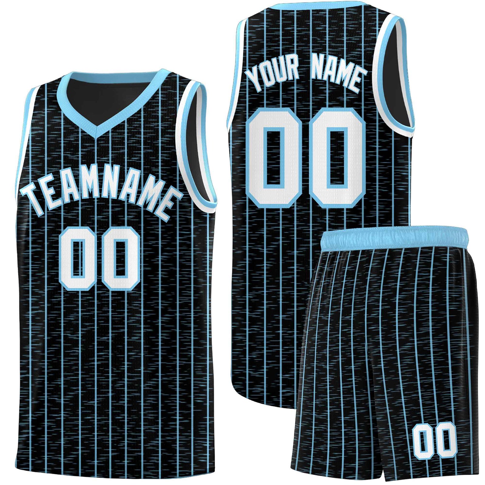 Custom Black Custom Gray Pinstripe Retro Sets Uniform Basketball Jersey