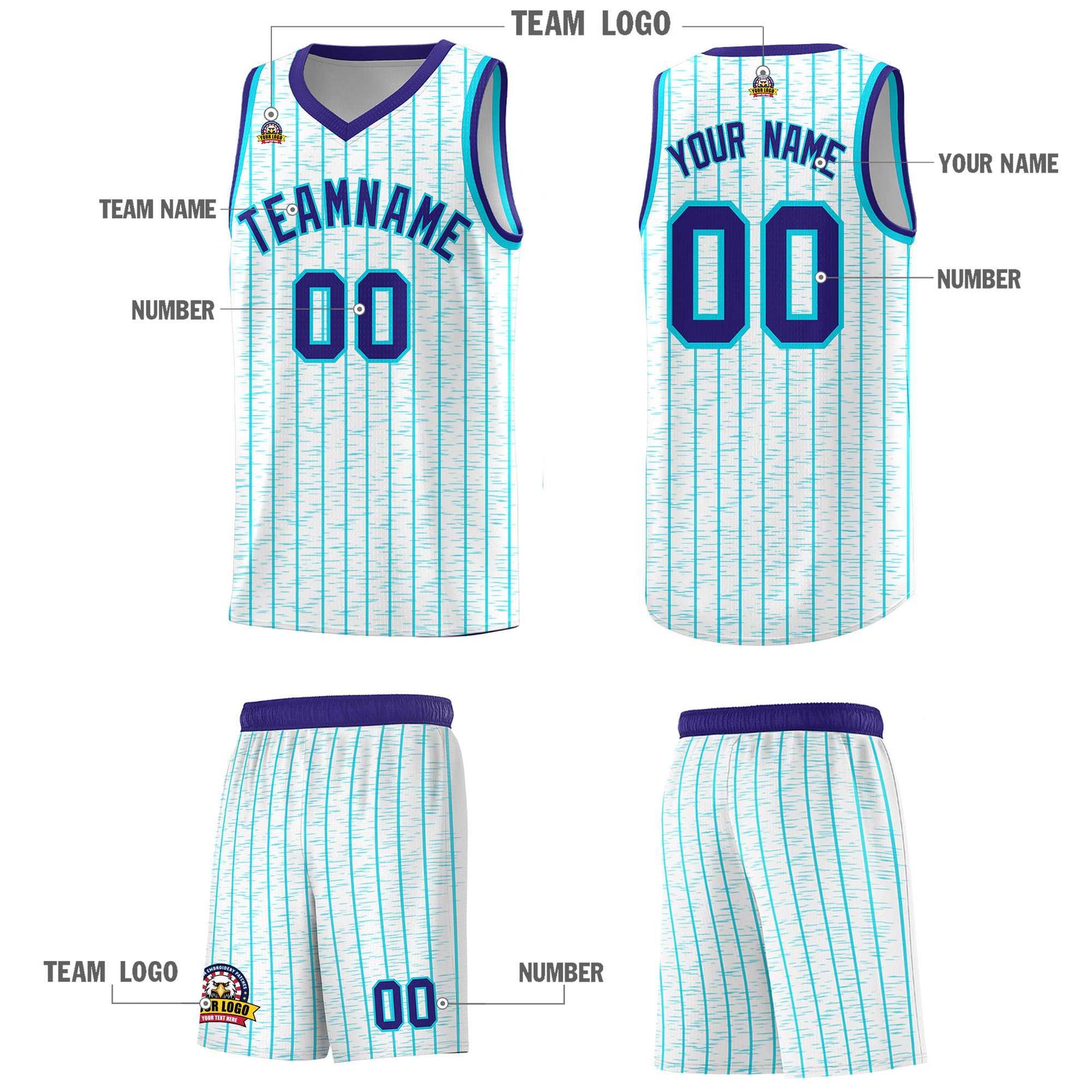 Custom White Custom Gray Pinstripe Retro Sets Uniform Basketball Jersey