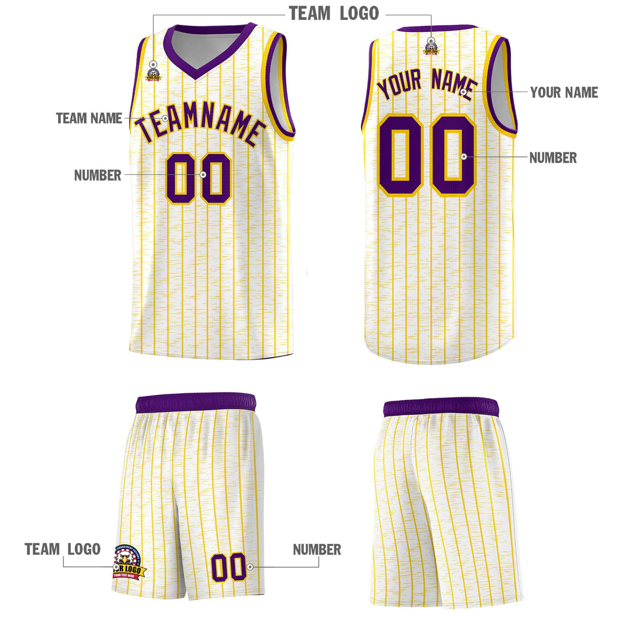 Custom White Custom Gray Pinstripe Retro Sets Uniform Basketball Jersey