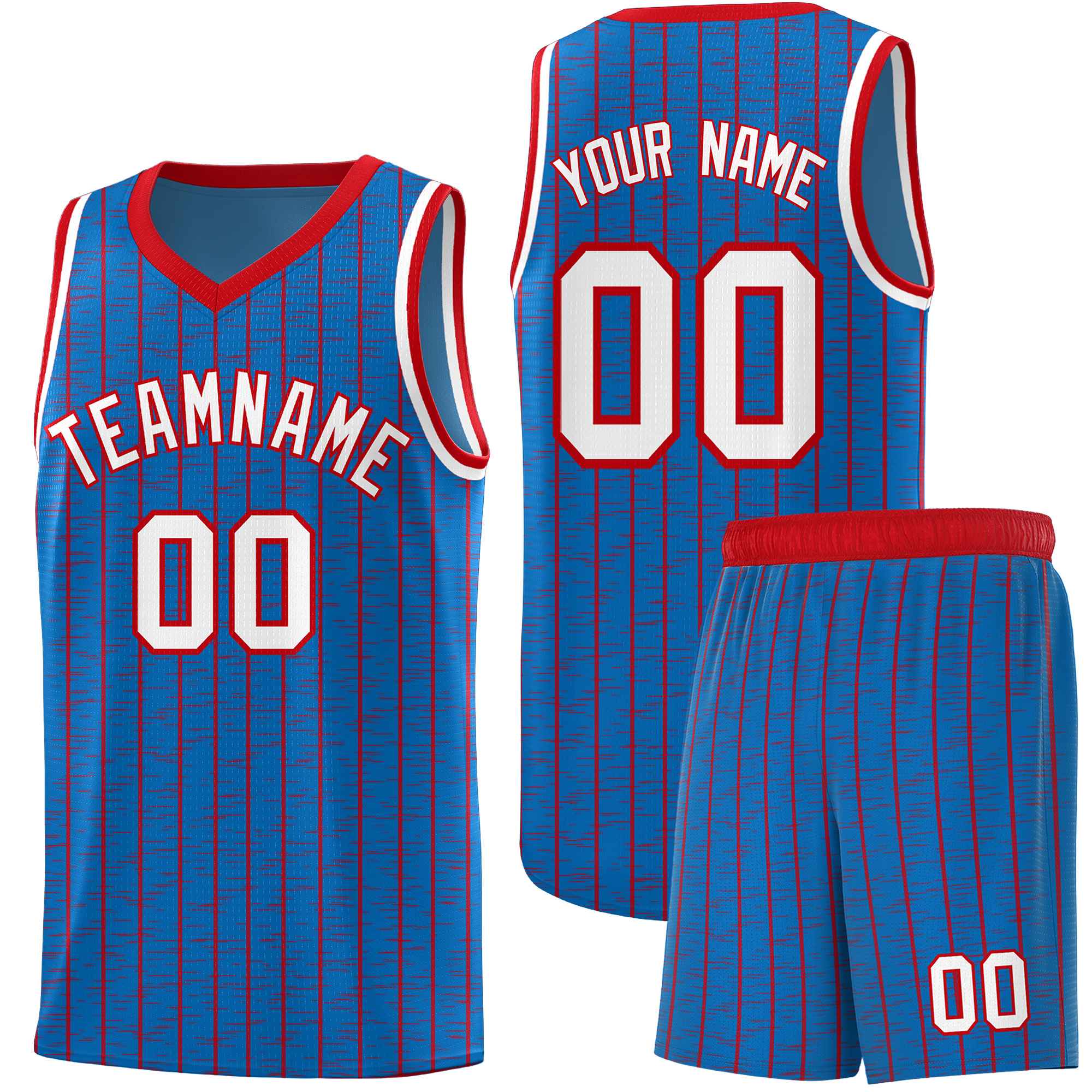 Custom Royal Custom Gray Pinstripe Retro Sets Uniform Basketball Jersey