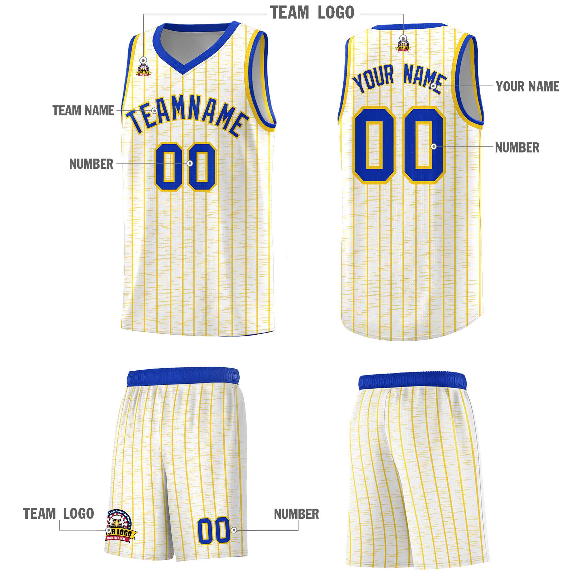 Custom White Custom Gray Pinstripe Retro Sets Uniform Basketball Jersey