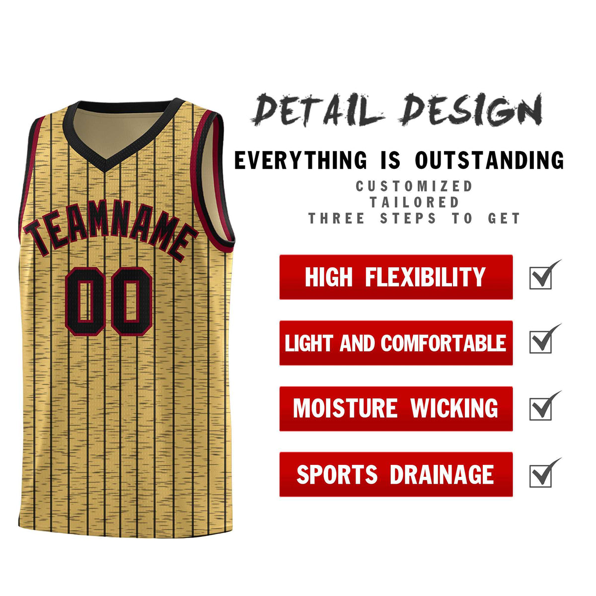 Custom Old Gold Custom Gray Pinstripe Retro Sets Uniform Basketball Jersey
