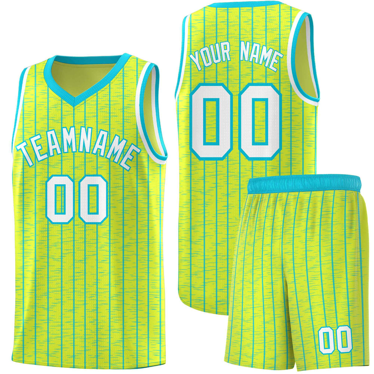Custom Fluorescent Green Custom Gray Pinstripe Retro Sets Uniform Basketball Jersey