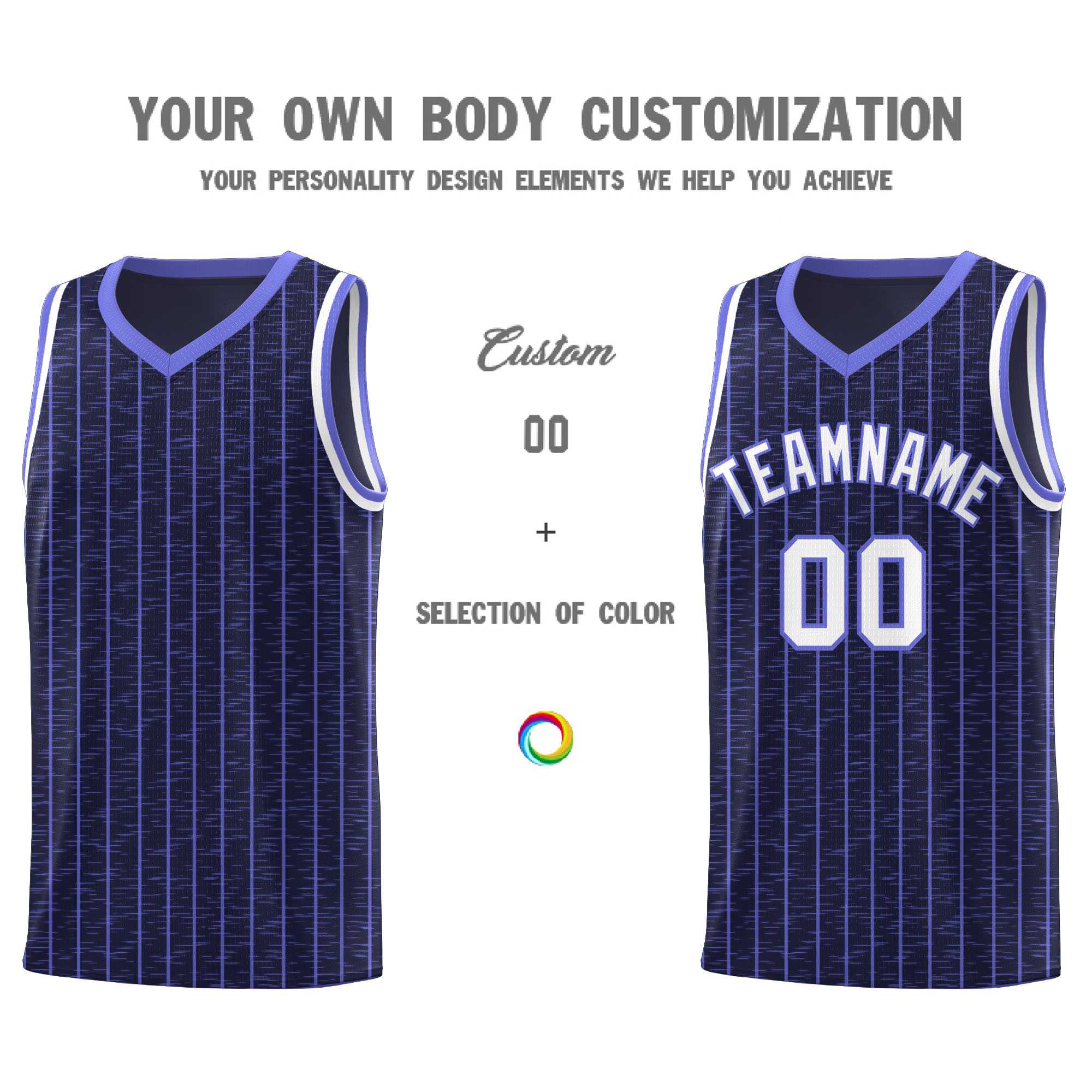 Custom Navy Custom Gray Pinstripe Retro Sets Uniform Basketball Jersey