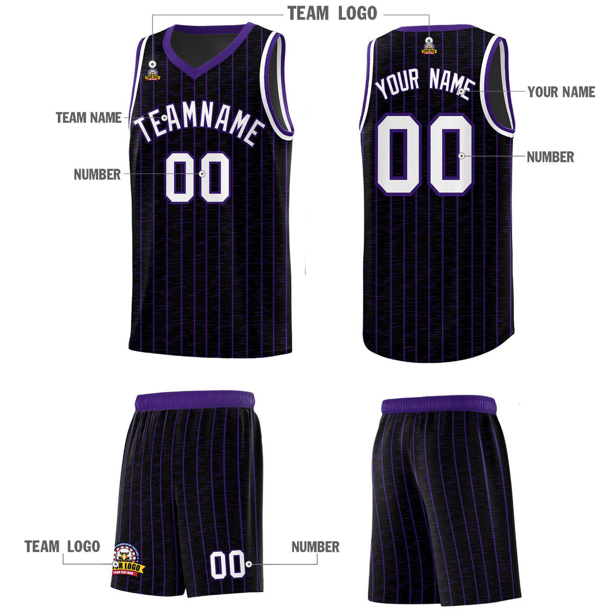 Custom Black Custom Gray Pinstripe Retro Sets Uniform Basketball Jersey