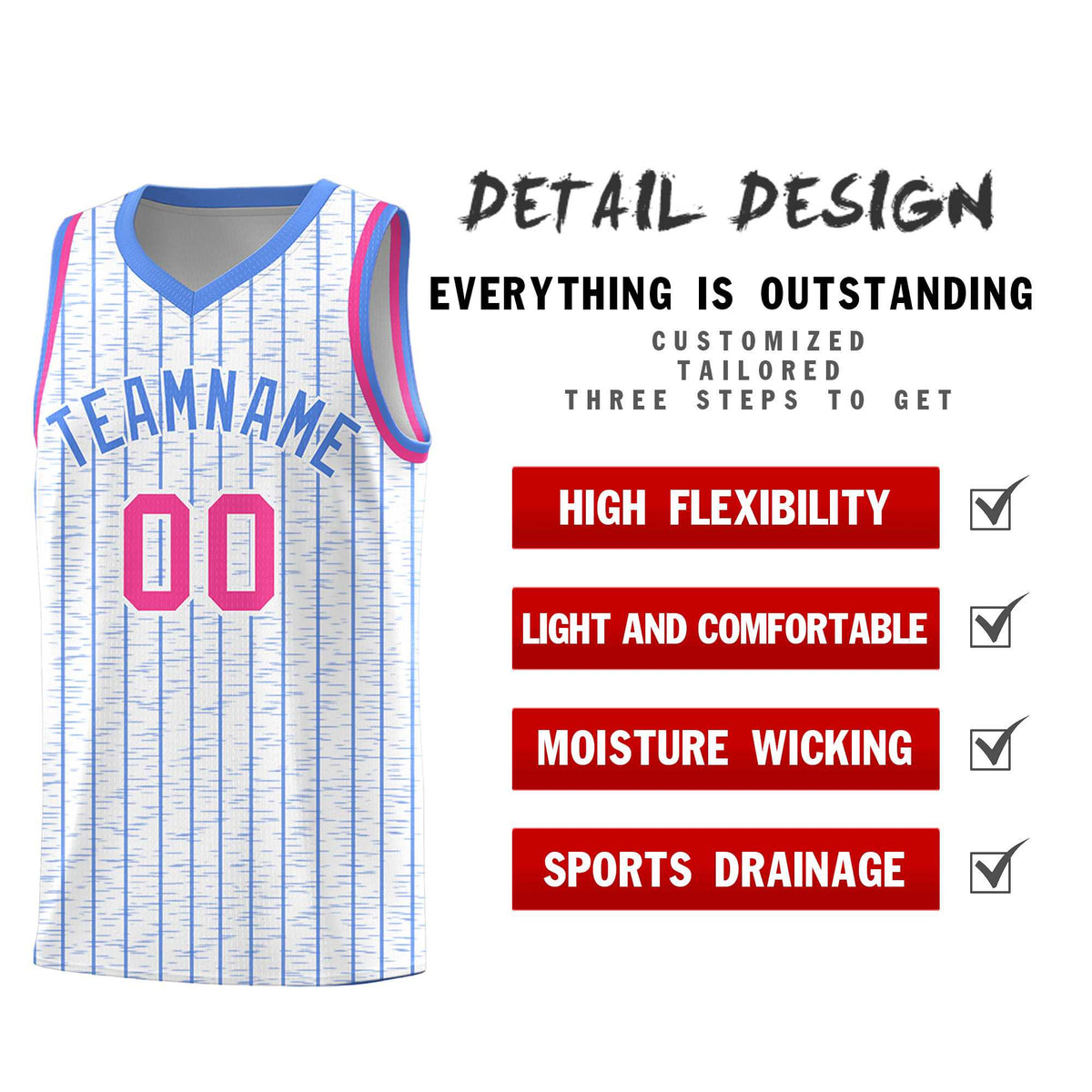 Custom White Custom Gray Pinstripe Retro Sets Uniform Basketball Jersey
