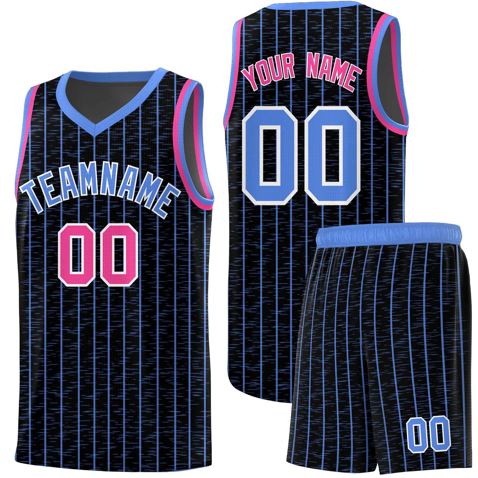 Custom Black Custom Gray Pinstripe Retro Sets Uniform Basketball Jersey