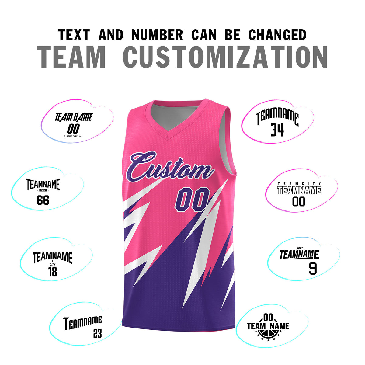 Custom Pink Abstract Mountain Pattern Sports Uniform Basketball Jersey
