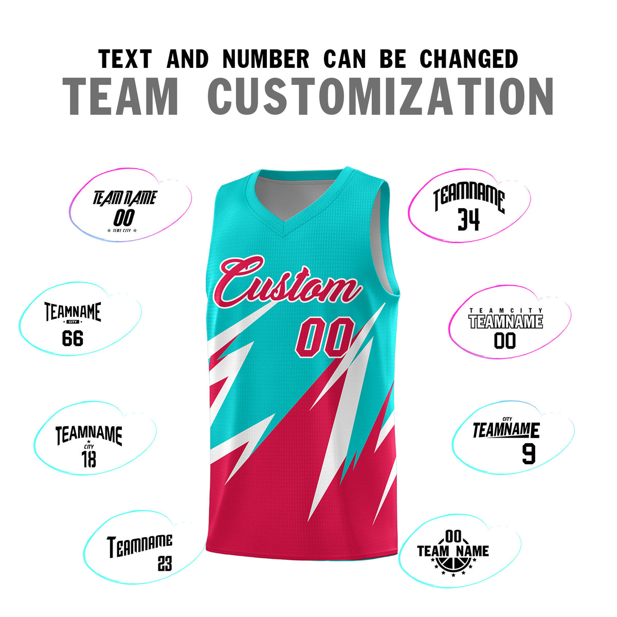 Custom Aqua Abstract Mountain Pattern Sports Uniform Basketball Jersey