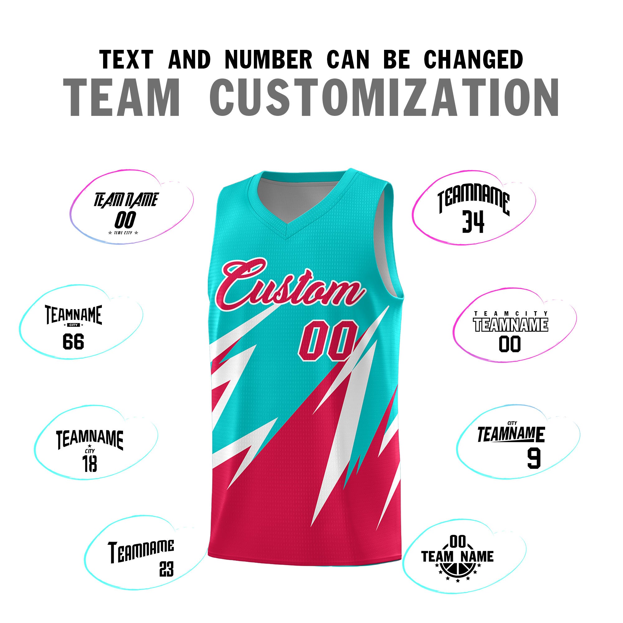 Custom Aqua Abstract Mountain Pattern Sports Uniform Basketball Jersey