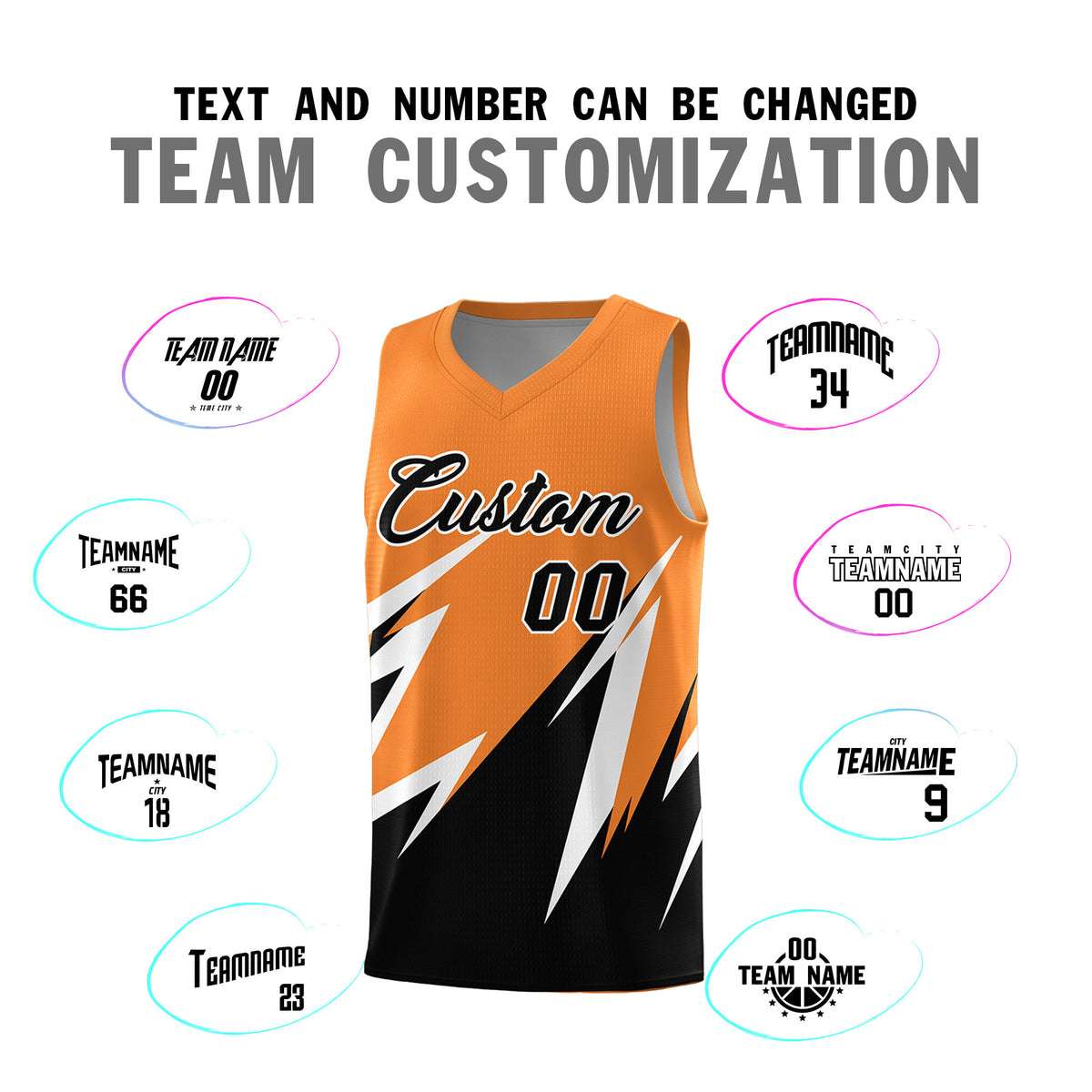 Custom Gold Orange Abstract Mountain Pattern Sports Uniform Basketball Jersey