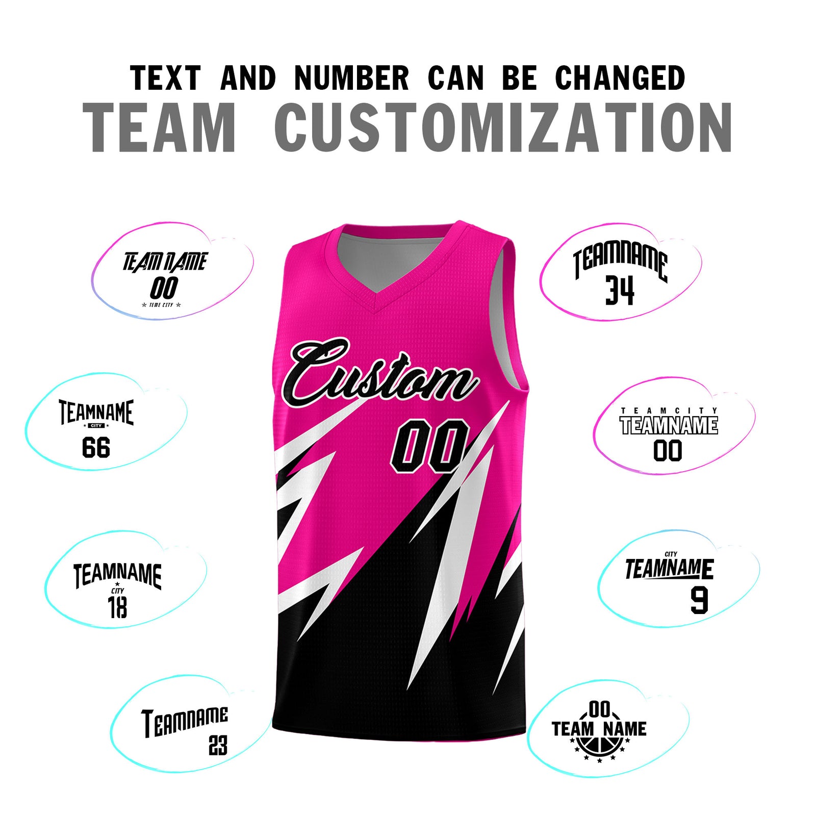Custom Pink Abstract Mountain Pattern Sports Uniform Basketball Jersey