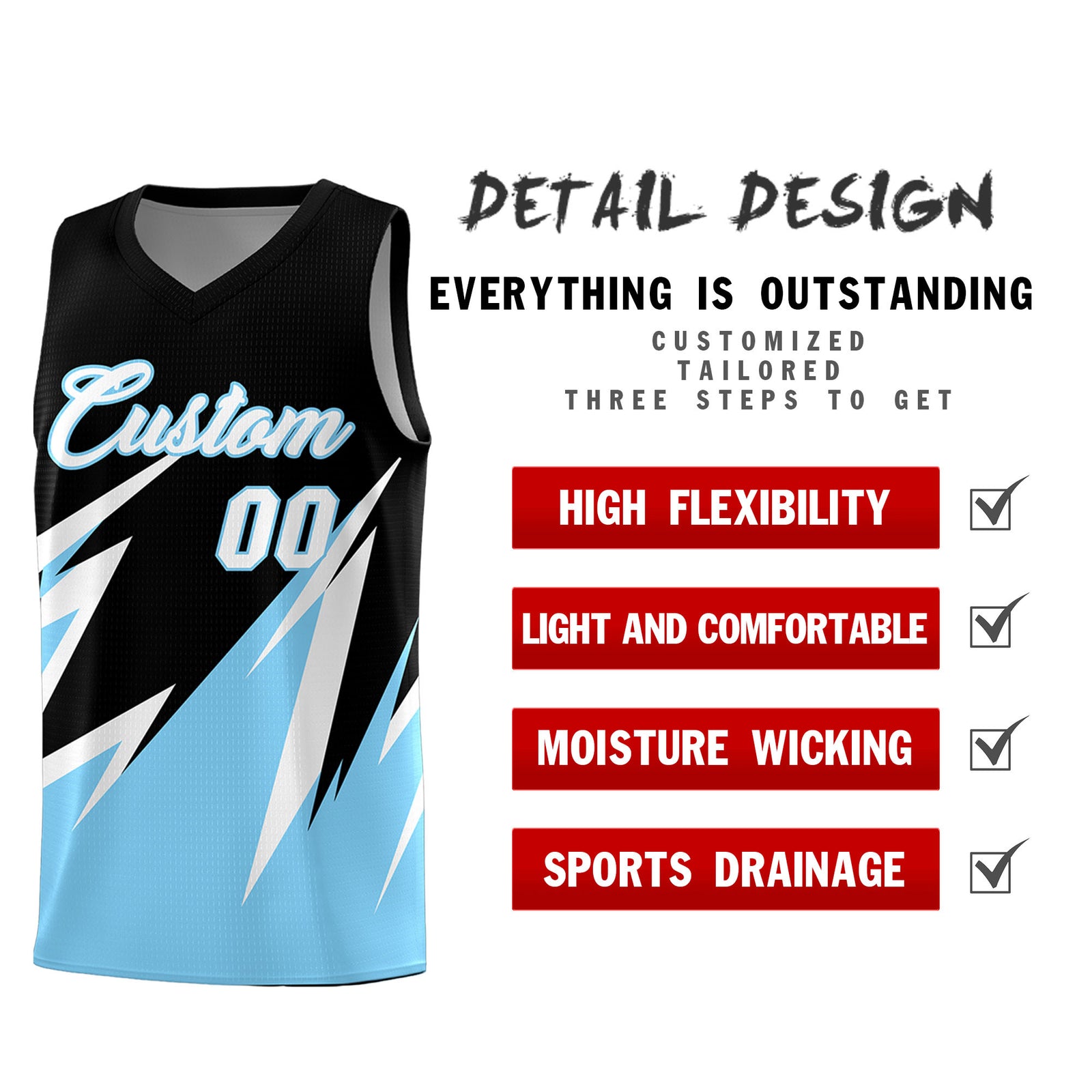 Custom Black Abstract Mountain Pattern Sports Uniform Basketball Jersey