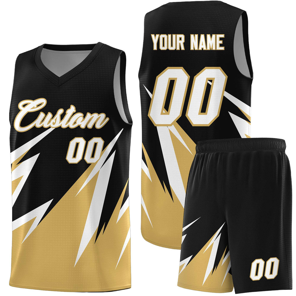 Custom Black Abstract Mountain Pattern Sports Uniform Basketball Jersey