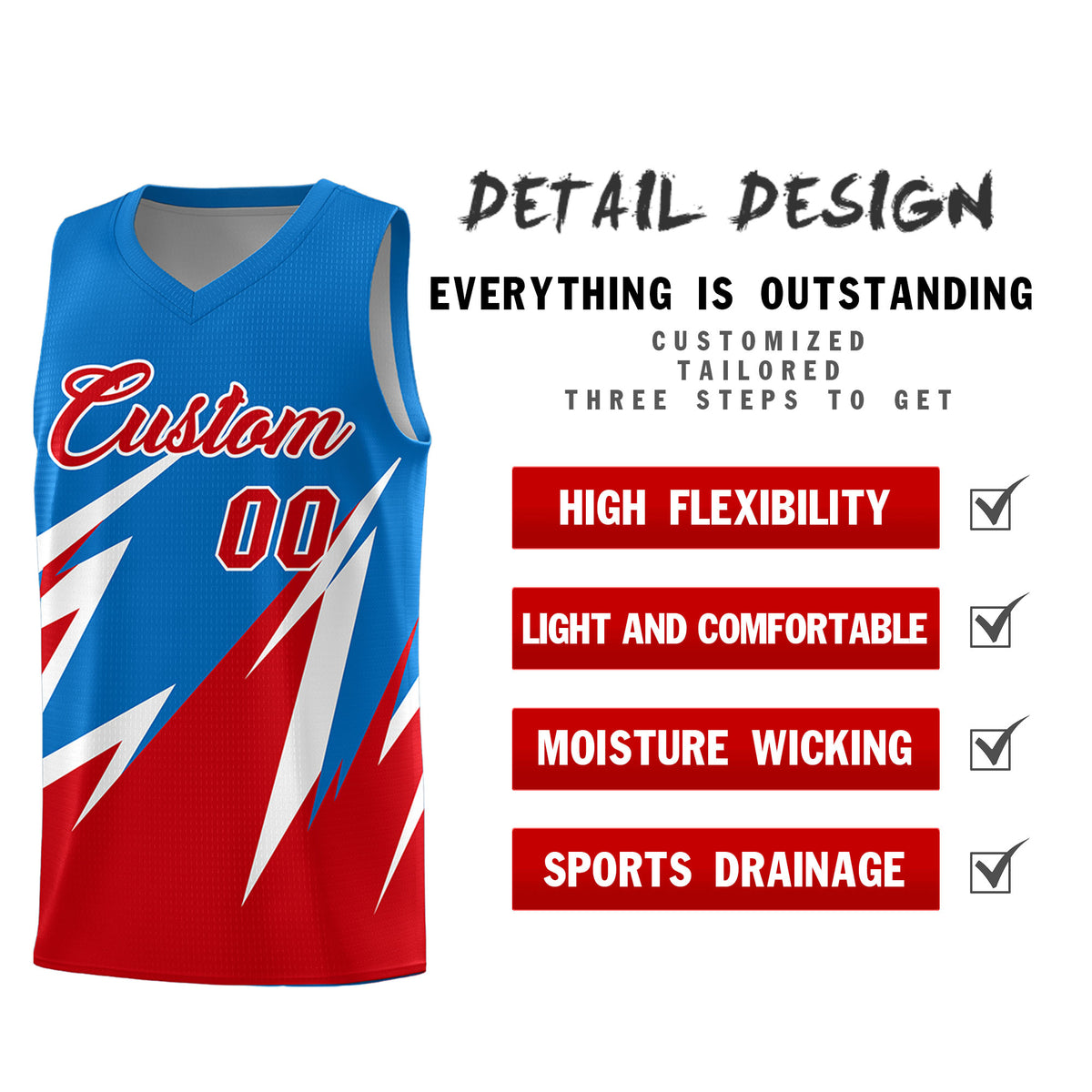 Custom Royal Abstract Mountain Pattern Sports Uniform Basketball Jersey