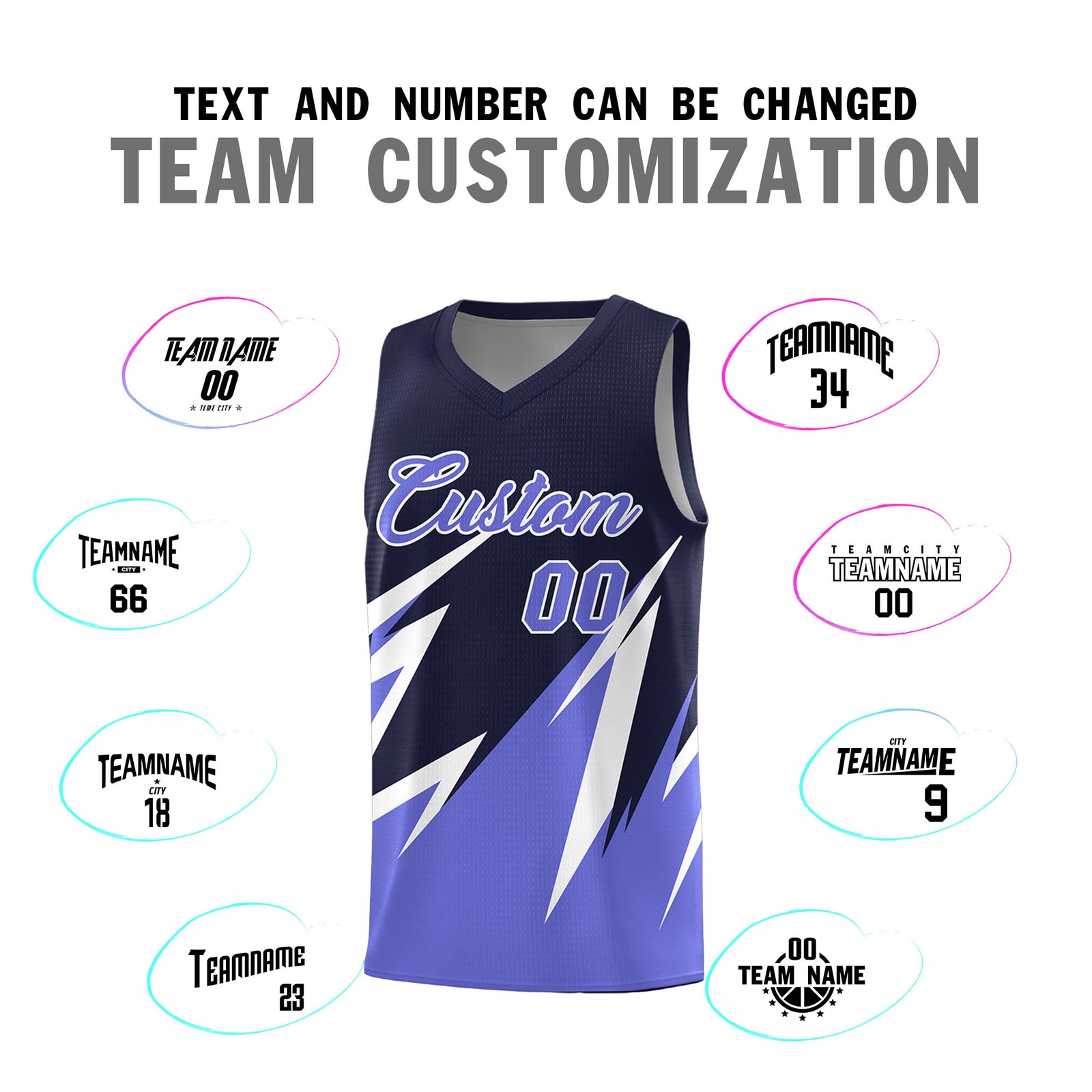 Custom Navy Abstract Mountain Pattern Sports Uniform Basketball Jersey