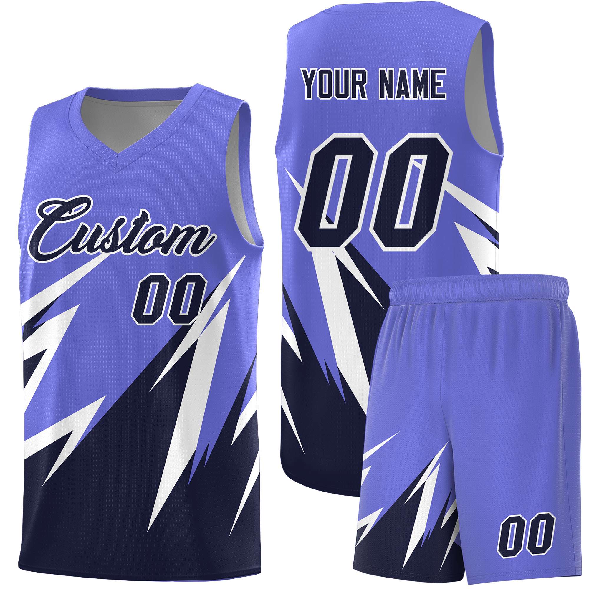 Custom Munsell Blue Abstract Mountain Pattern Sports Uniform Basketball Jersey