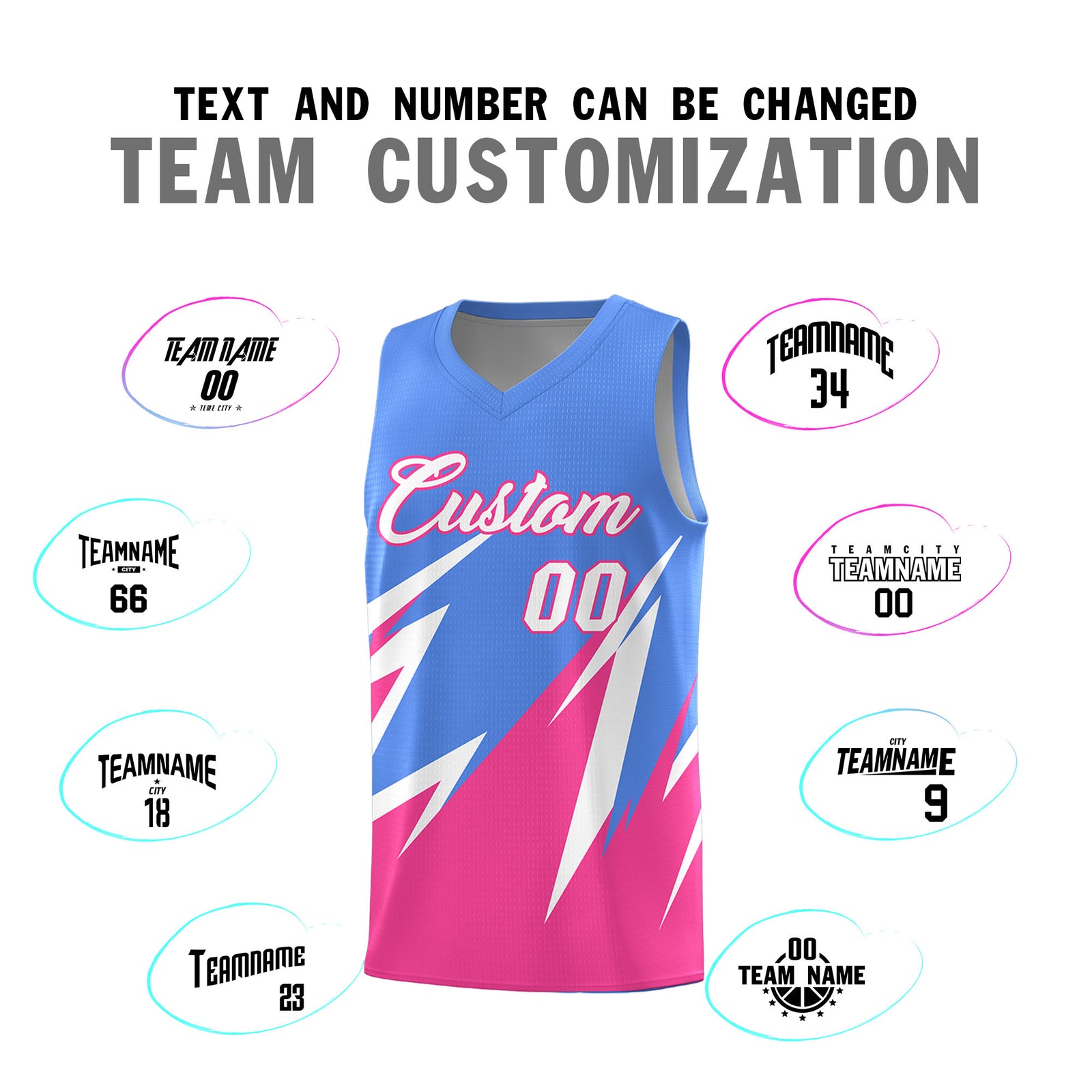 Custom Light Blue Abstract Mountain Pattern Sports Uniform Basketball Jersey