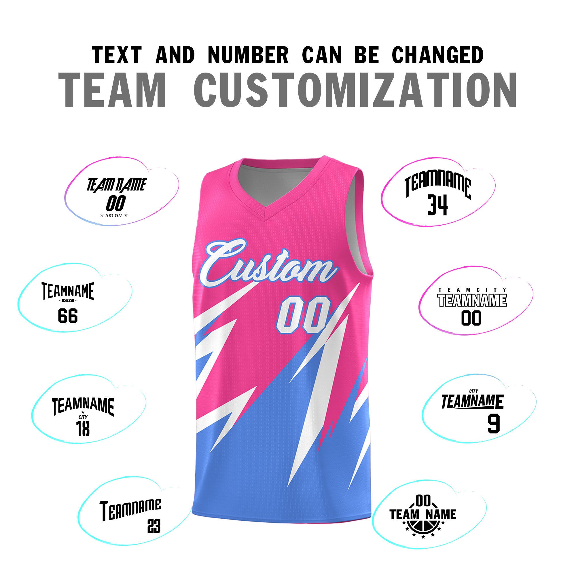 Custom Pink Abstract Mountain Pattern Sports Uniform Basketball Jersey