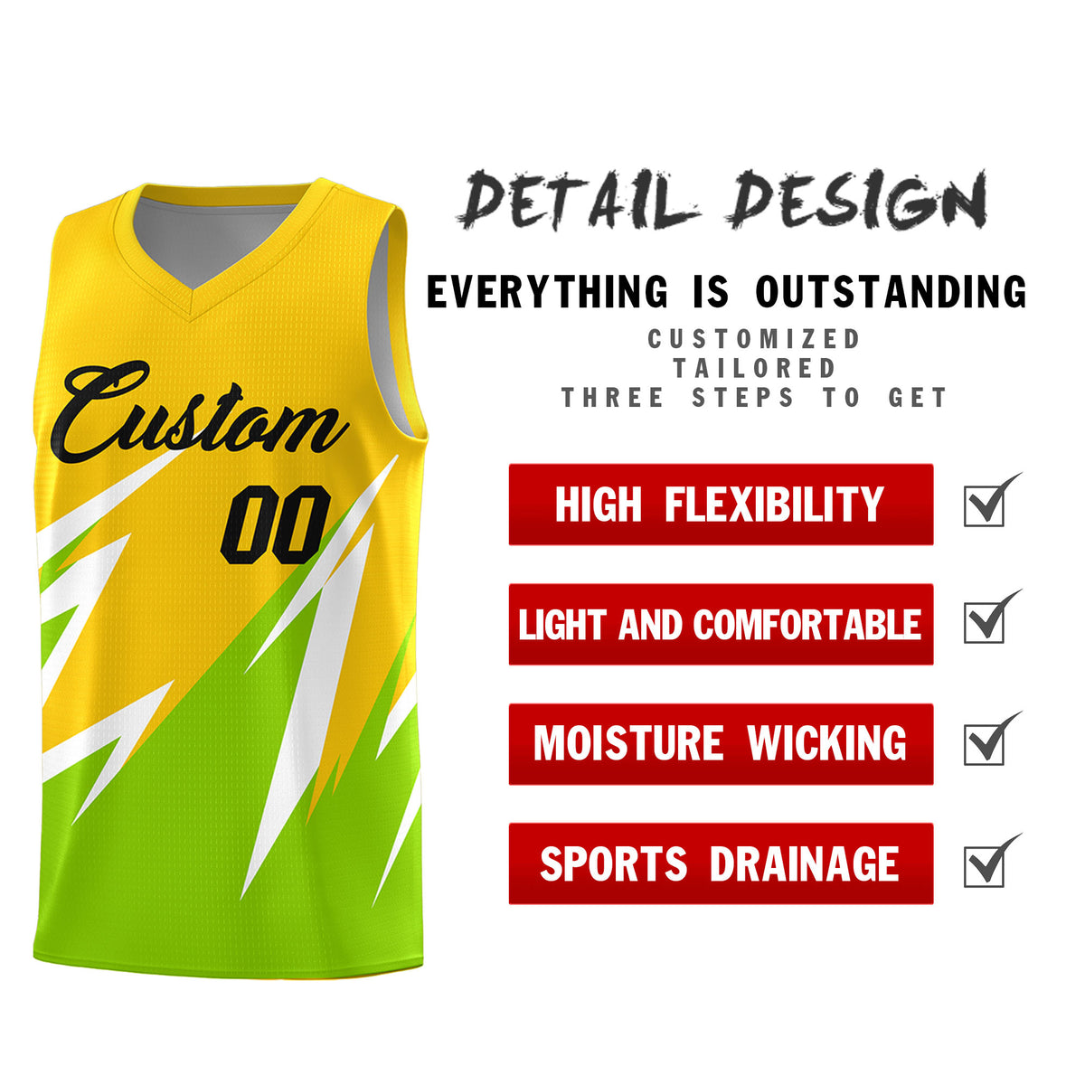 Custom Gold Abstract Mountain Pattern Sports Uniform Basketball Jersey