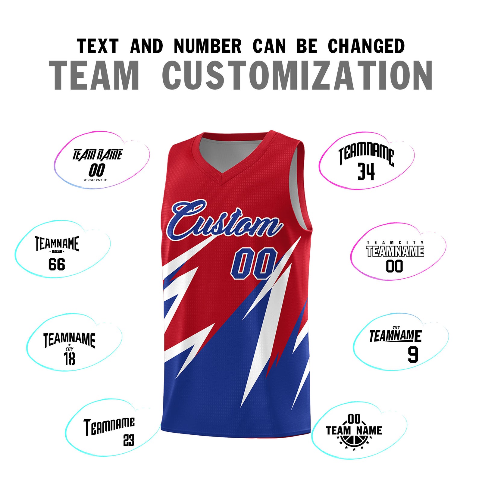 Custom Red Abstract Mountain Pattern Sports Uniform Basketball Jersey