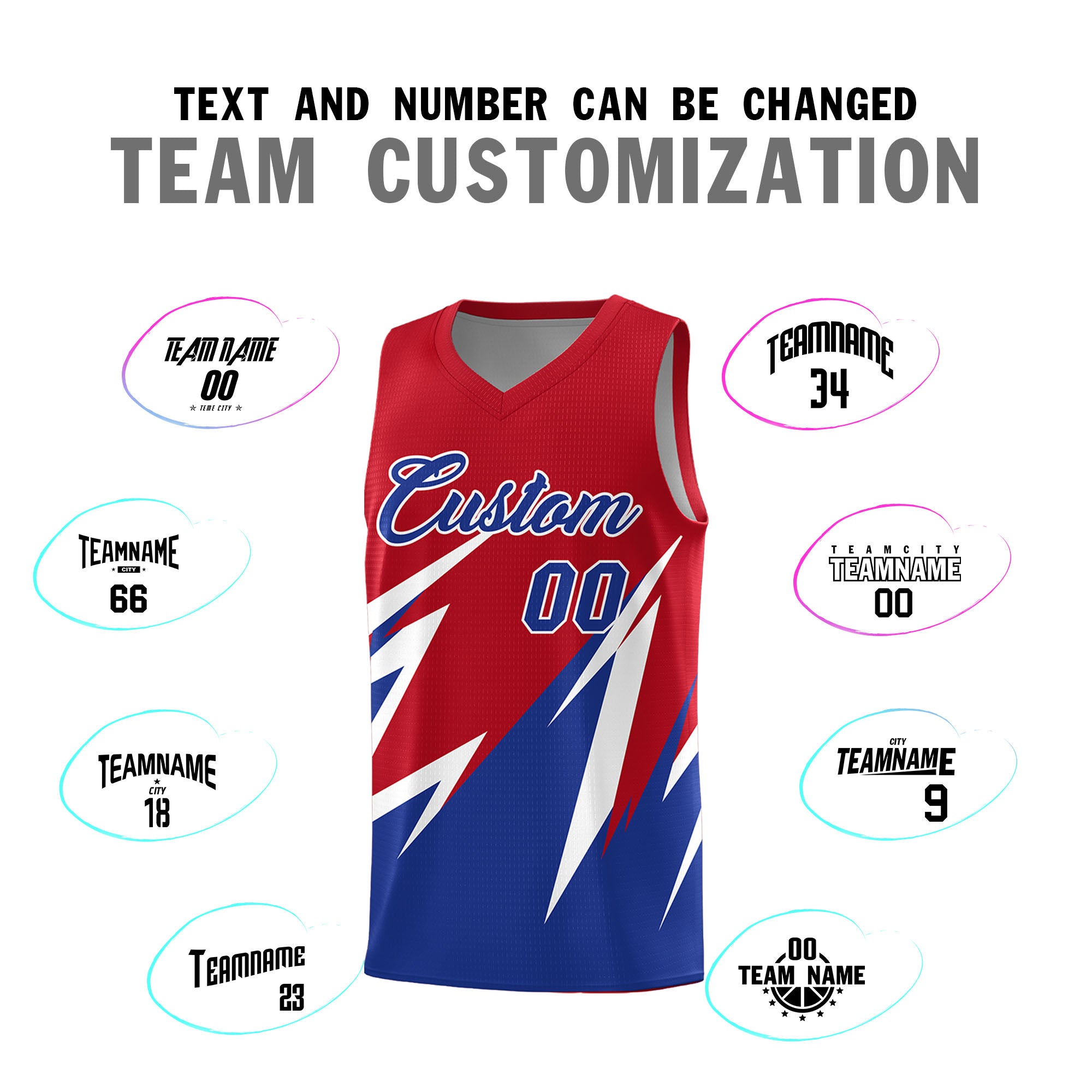 Custom Red Abstract Mountain Pattern Sports Uniform Basketball Jersey