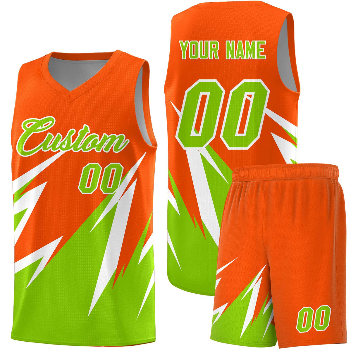 Custom Orange Abstract Mountain Pattern Sports Uniform Basketball Jersey