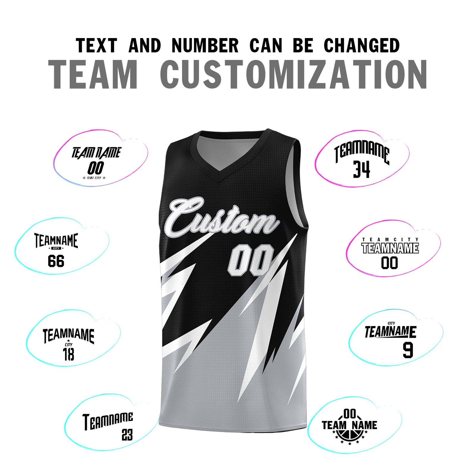 Custom Black Abstract Mountain Pattern Sports Uniform Basketball Jersey