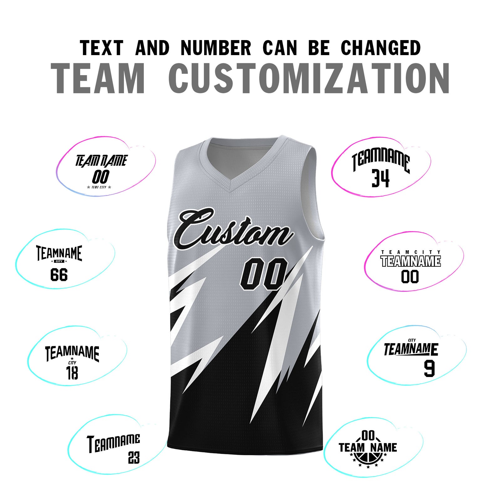 Custom Gray Abstract Mountain Pattern Sports Uniform Basketball Jersey