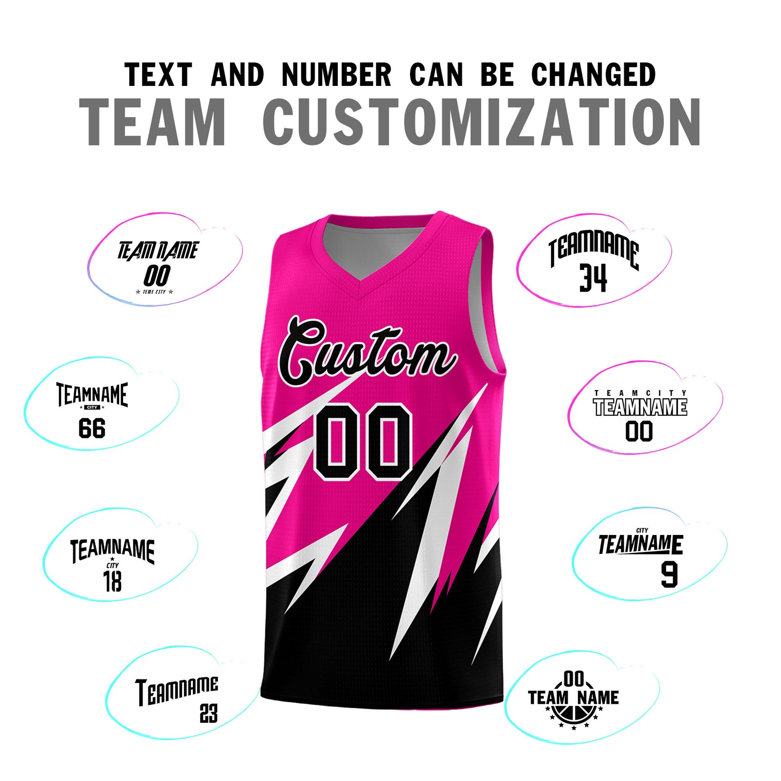 Custom Pink Abstract Mountain Pattern Sports Uniform Basketball Jersey