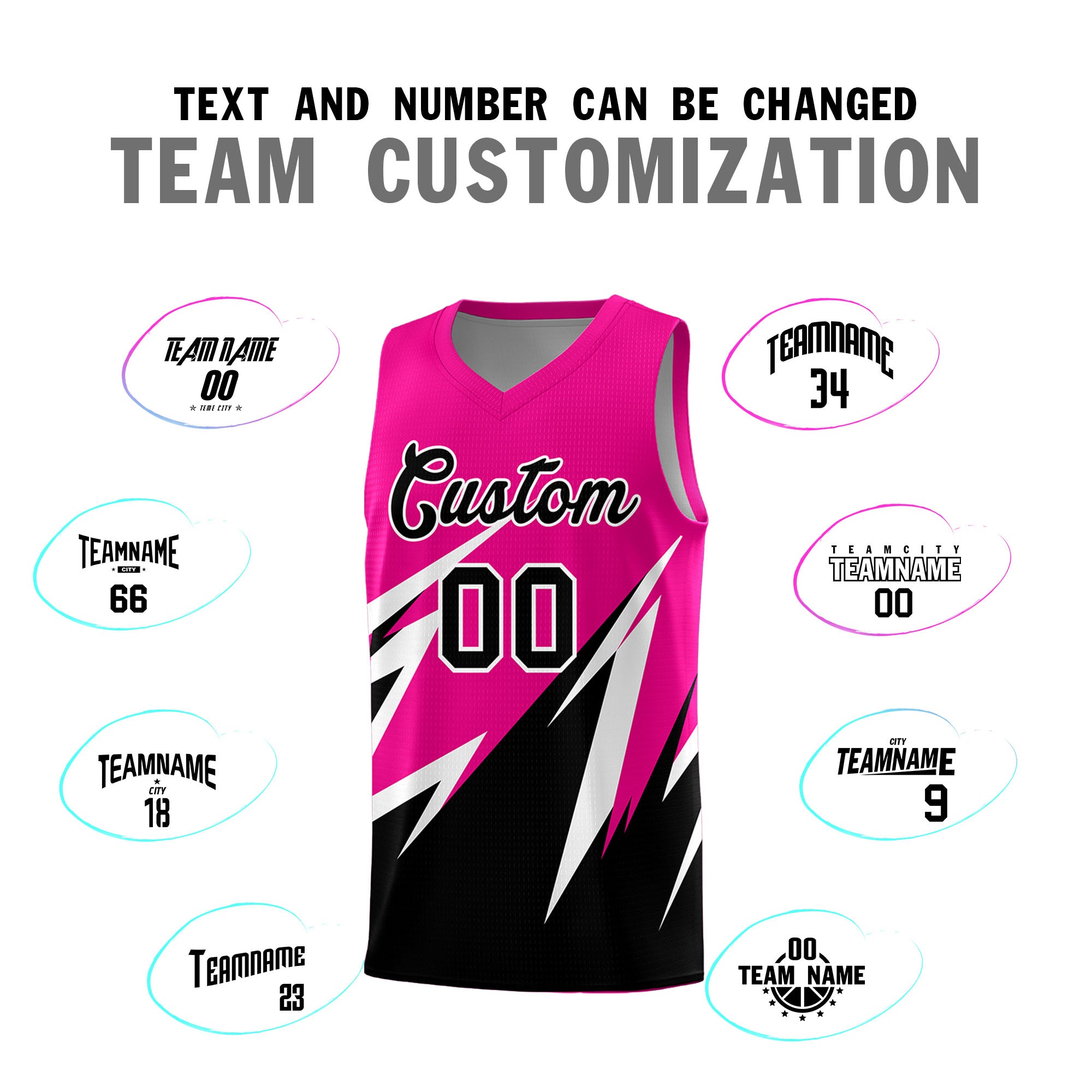 Custom Pink Abstract Mountain Pattern Sports Uniform Basketball Jersey