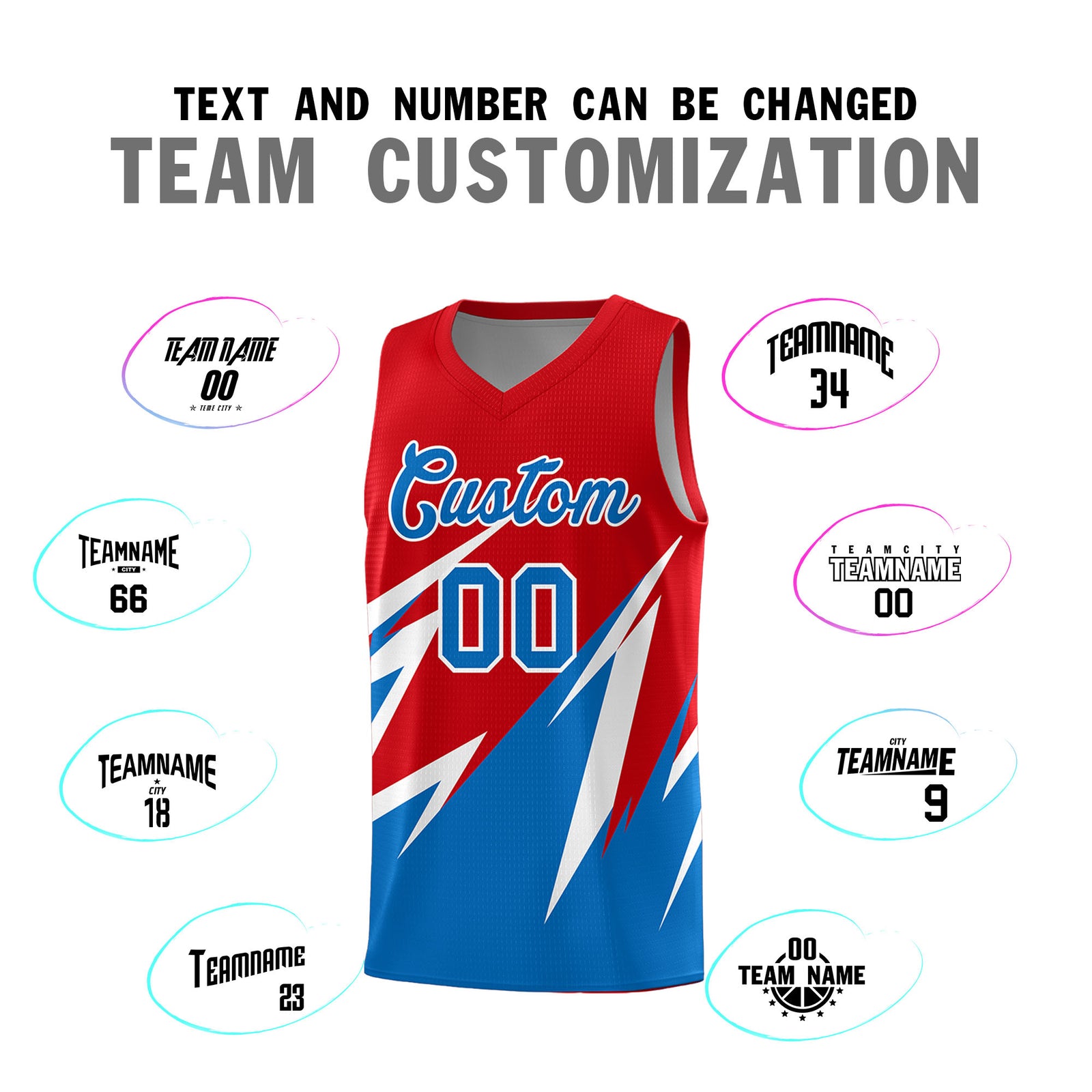 Custom Red Abstract Mountain Pattern Sports Uniform Basketball Jersey