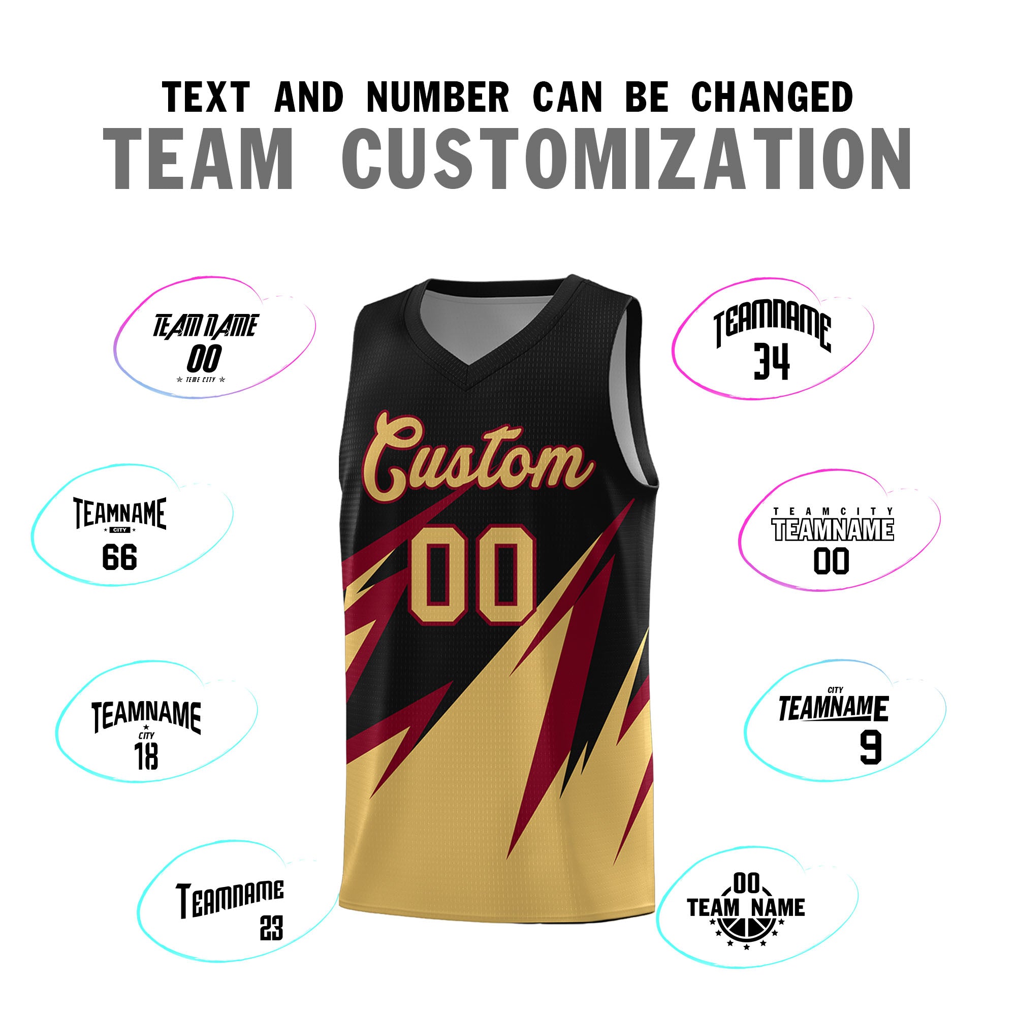 Custom Black Abstract Mountain Pattern Sports Uniform Basketball Jersey