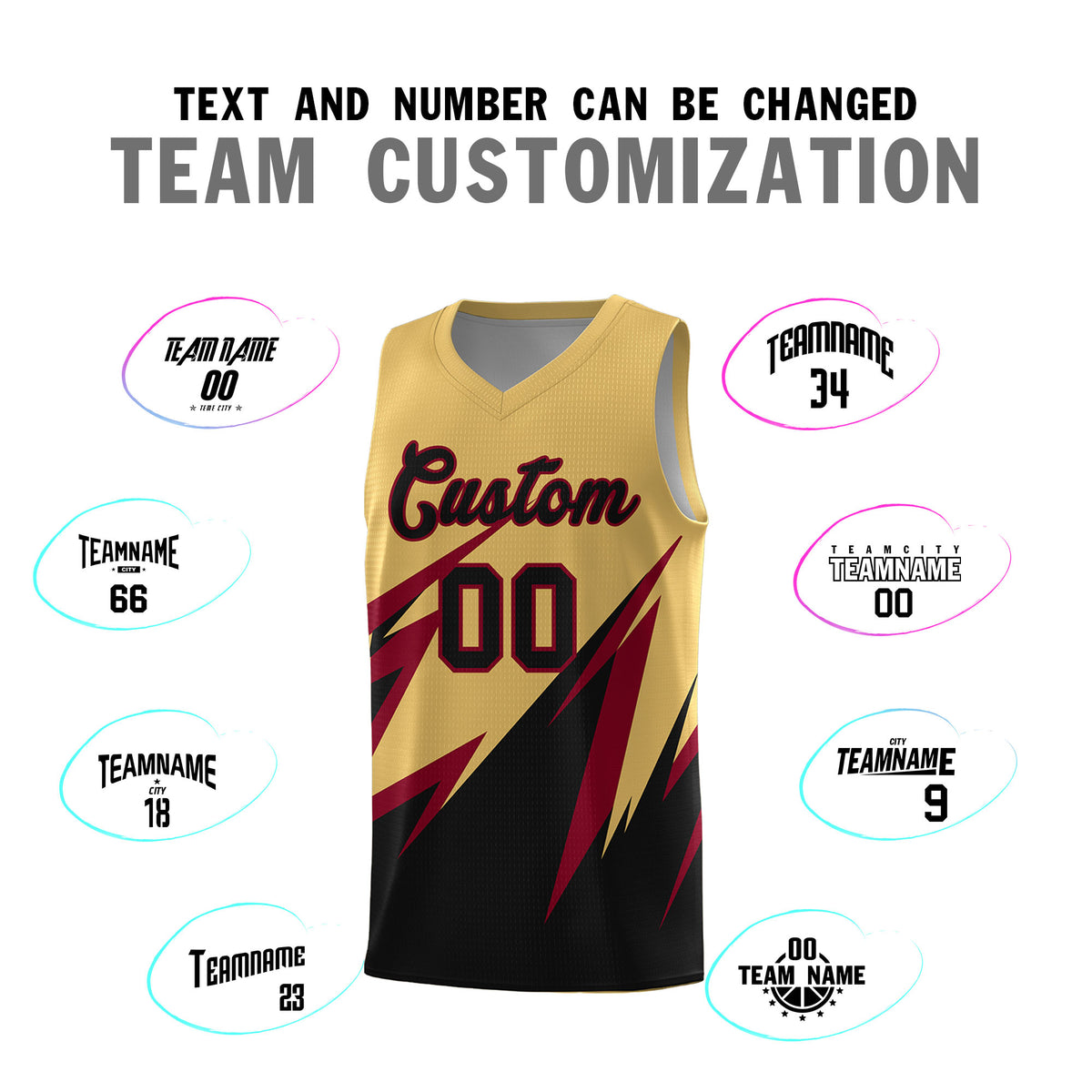 Custom Old Gold Abstract Mountain Pattern Sports Uniform Basketball Jersey