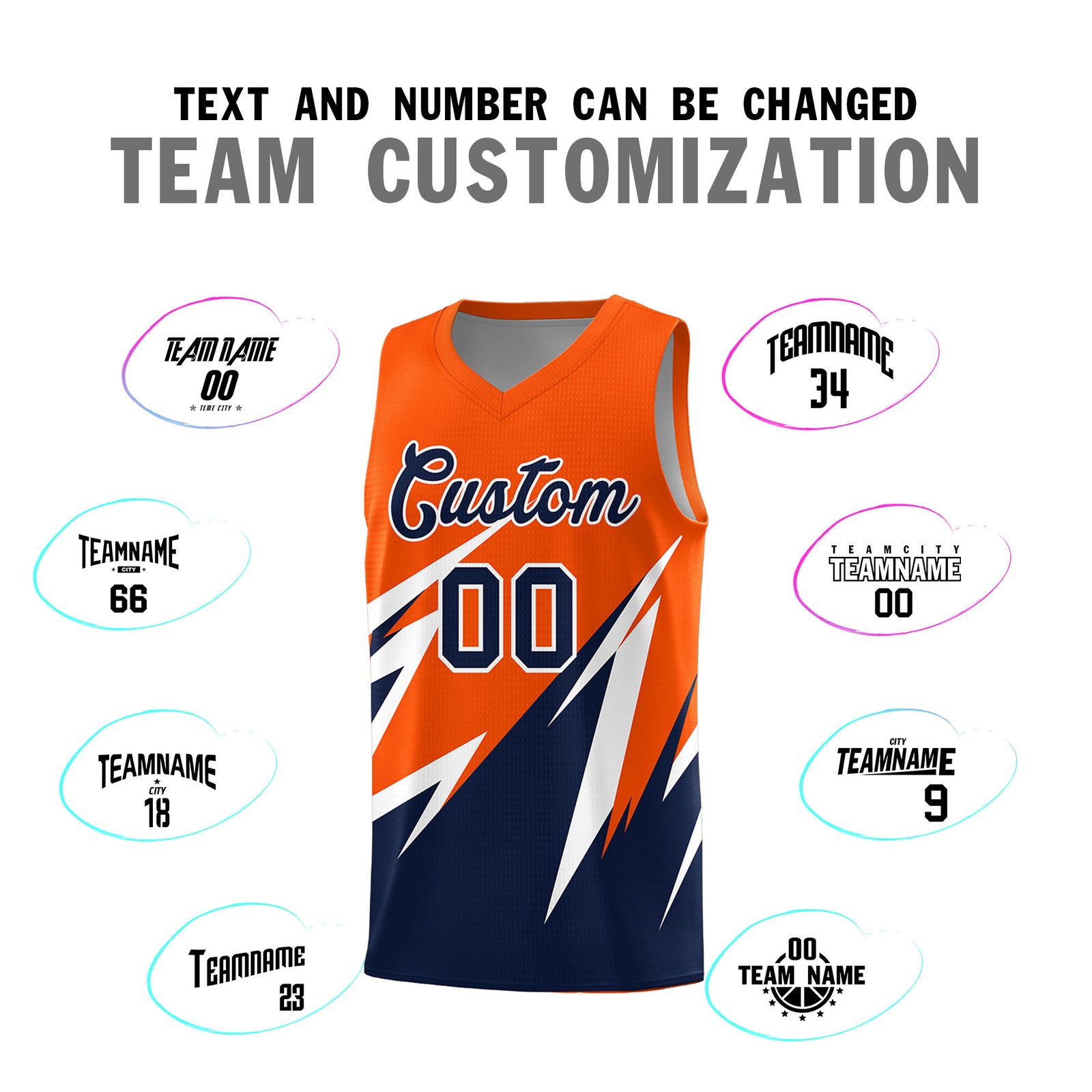 Custom Orange Abstract Mountain Pattern Sports Uniform Basketball Jersey