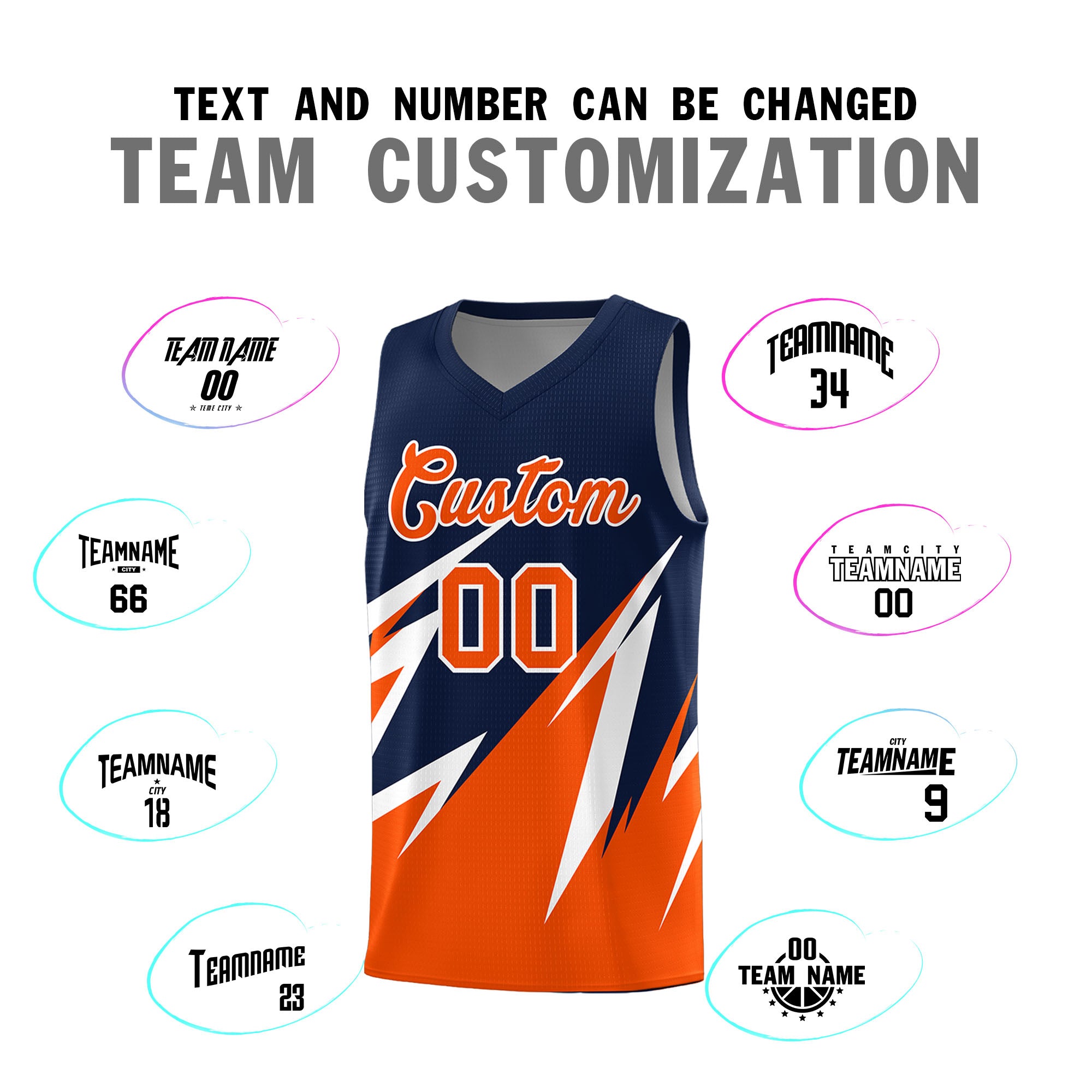 Custom Navy Abstract Mountain Pattern Sports Uniform Basketball Jersey