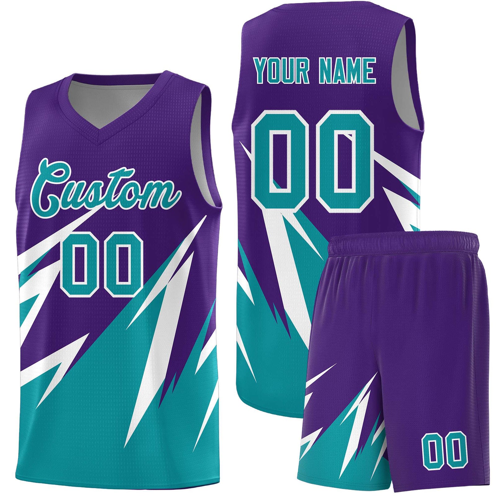 Custom Purple Abstract Mountain Pattern Sports Uniform Basketball Jersey