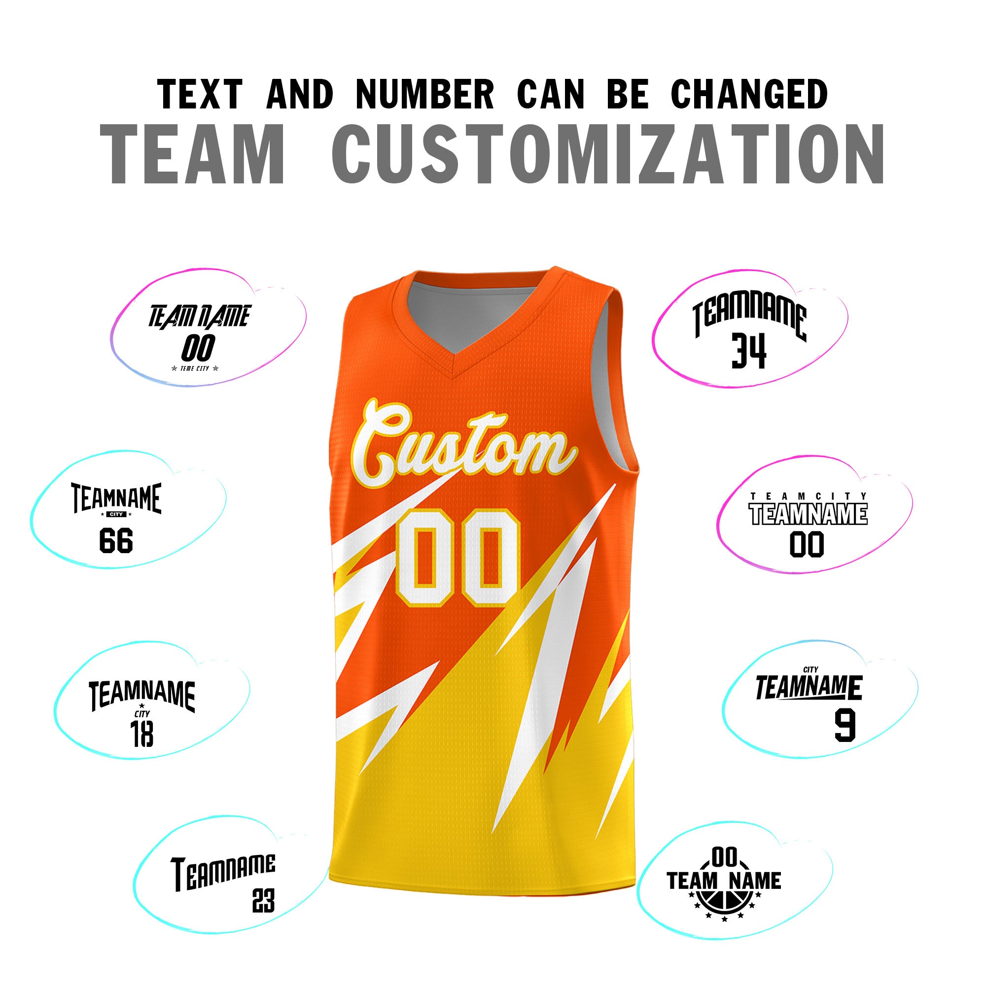 Custom Orange Abstract Mountain Pattern Sports Uniform Basketball Jersey