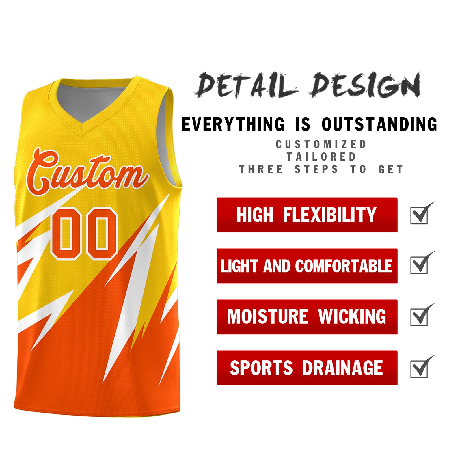 Custom Gold Abstract Mountain Pattern Sports Uniform Basketball Jersey