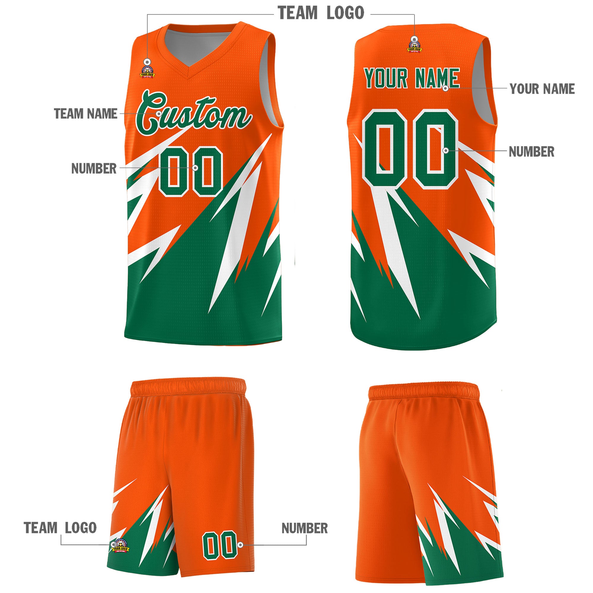 Custom Orange Abstract Mountain Pattern Sports Uniform Basketball Jersey