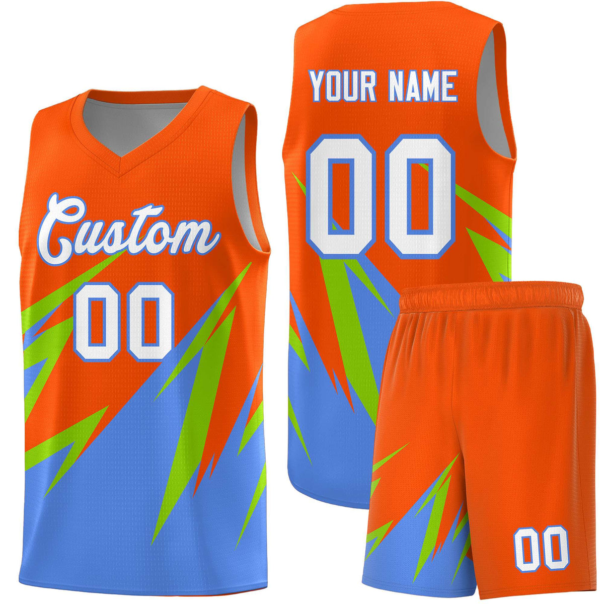 Custom Orange Abstract Mountain Pattern Sports Uniform Basketball Jersey