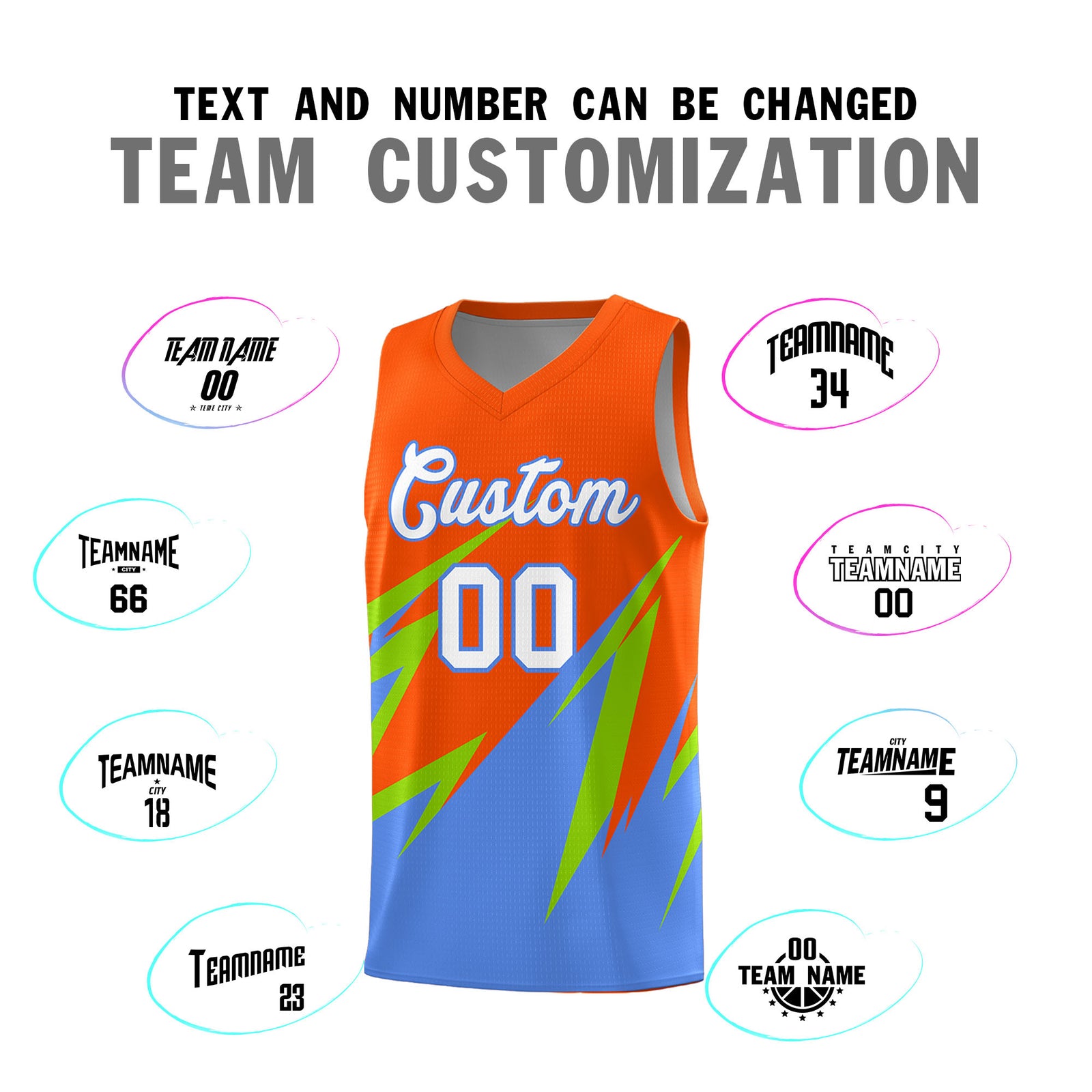 Custom Orange Abstract Mountain Pattern Sports Uniform Basketball Jersey