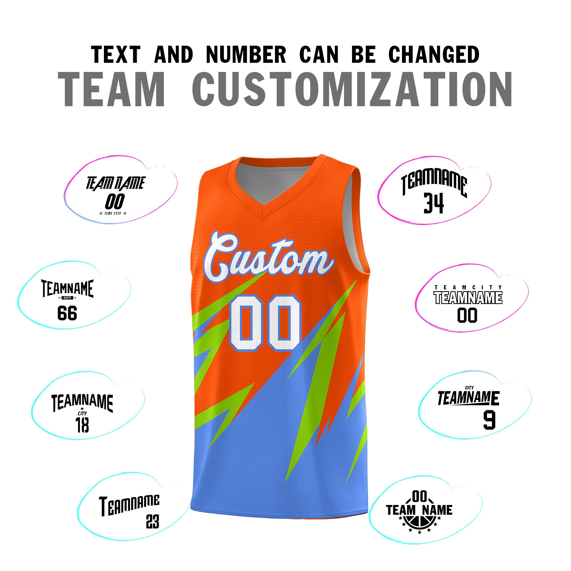 Custom Orange Abstract Mountain Pattern Sports Uniform Basketball Jersey