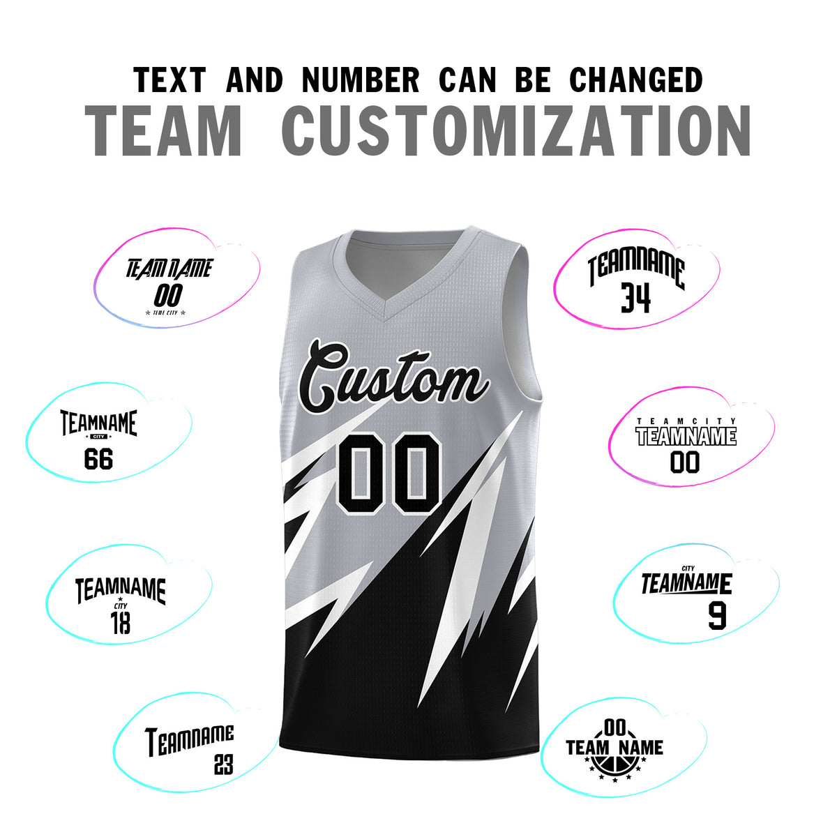 Custom Gray Abstract Mountain Pattern Sports Uniform Basketball Jersey