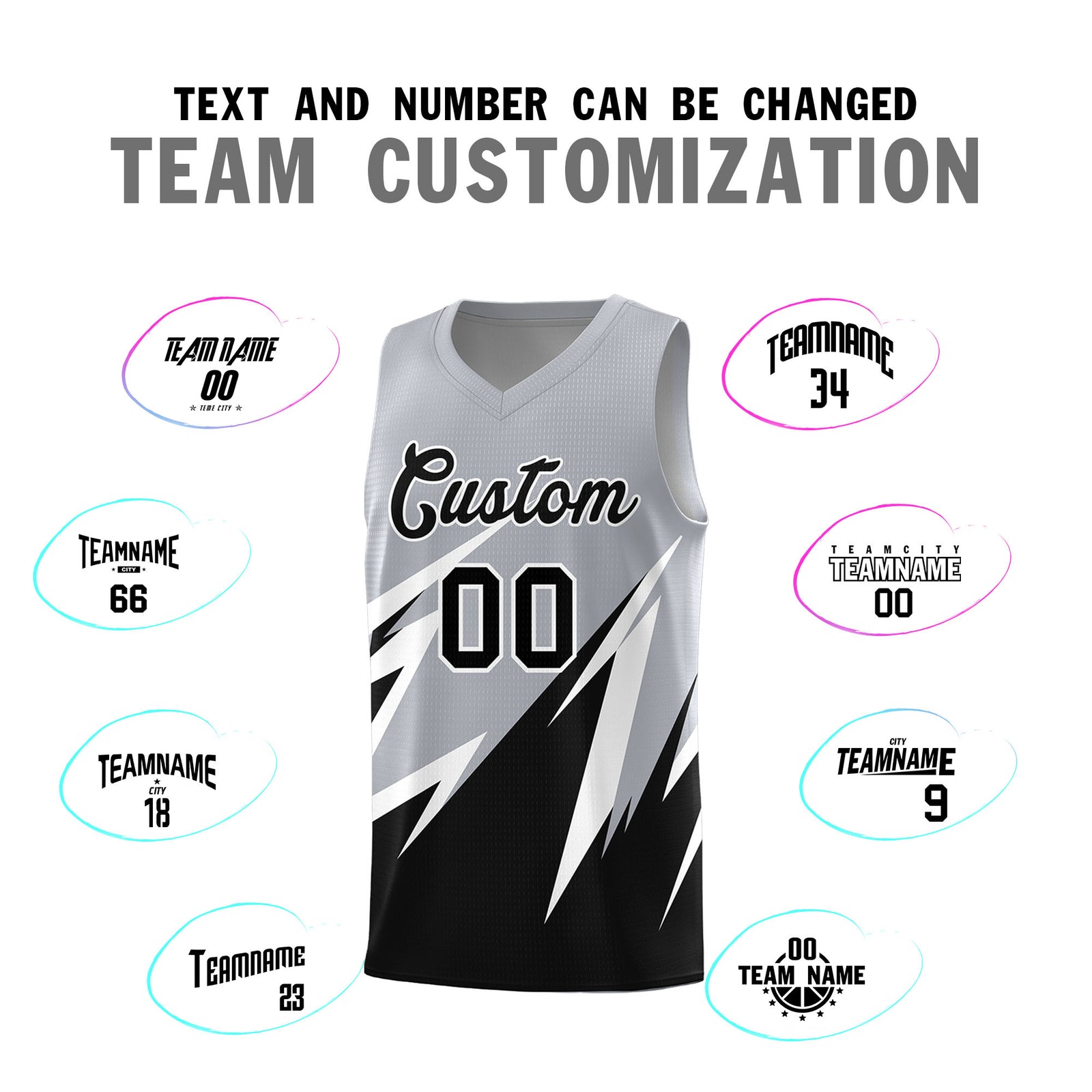 Custom Gray Abstract Mountain Pattern Sports Uniform Basketball Jersey