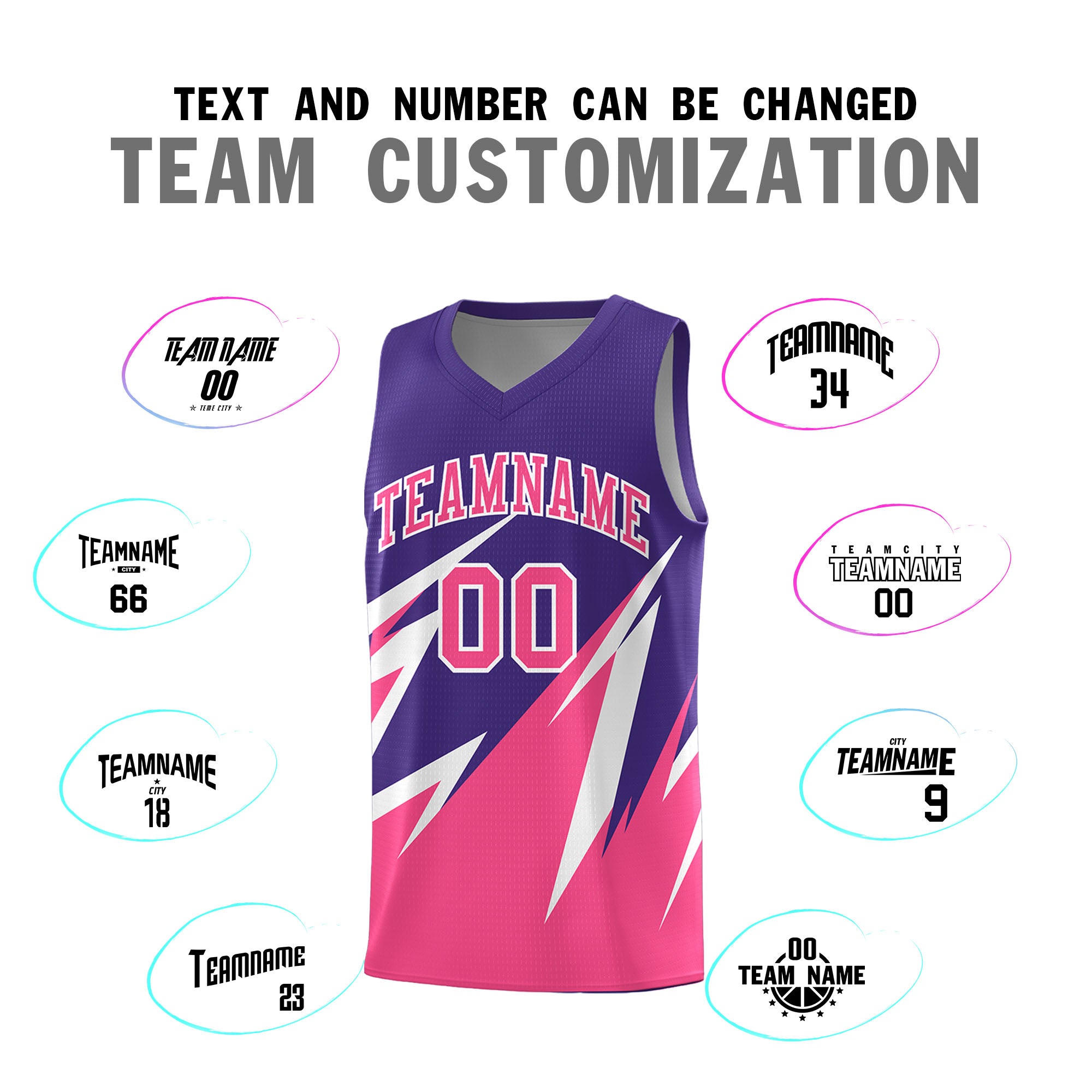 Custom Purple Abstract Mountain Pattern Sports Uniform Basketball Jersey