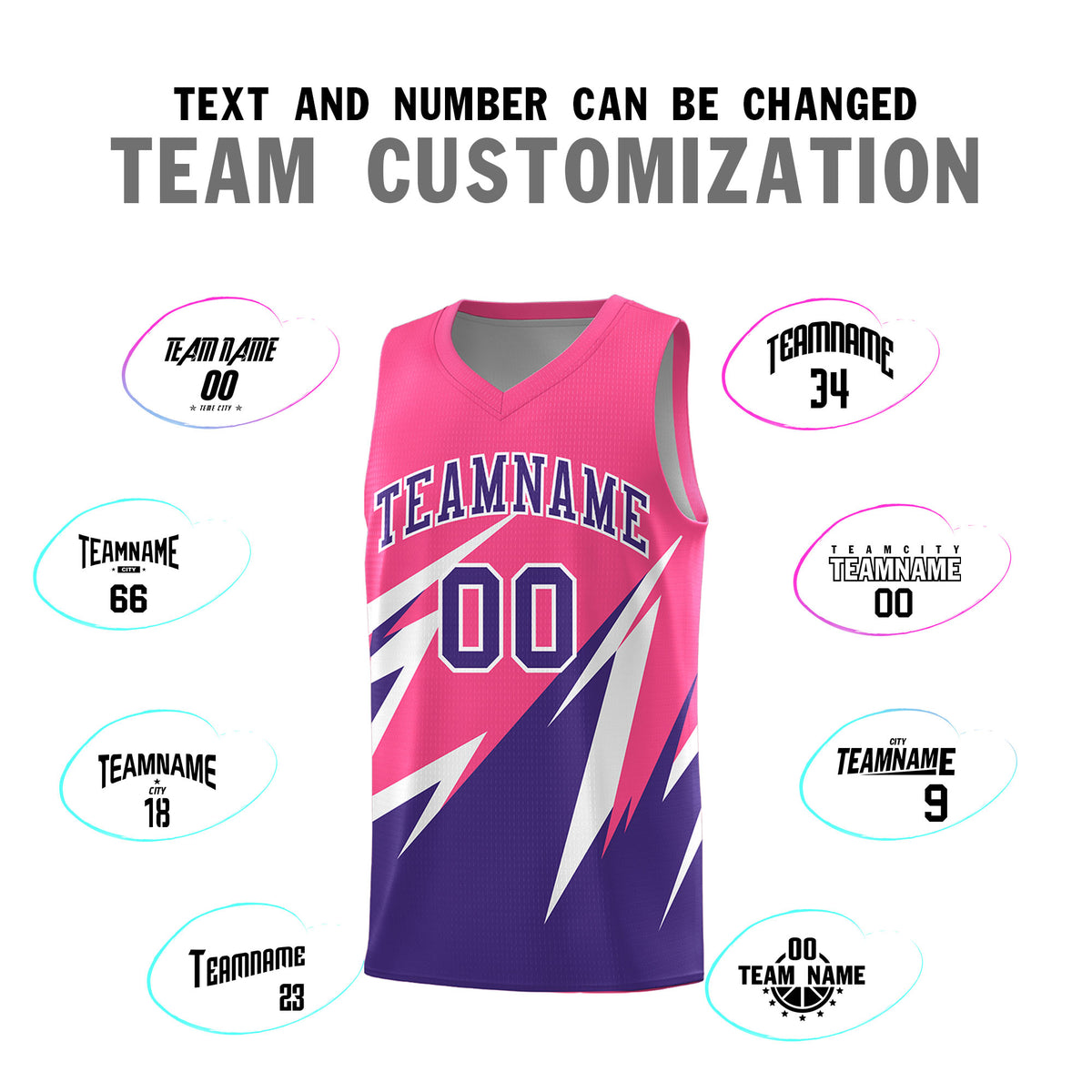 Custom Pink Abstract Mountain Pattern Sports Uniform Basketball Jersey
