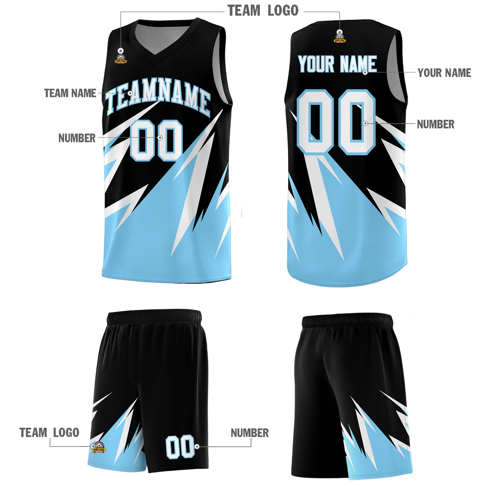 Custom Black Abstract Mountain Pattern Sports Uniform Basketball Jersey