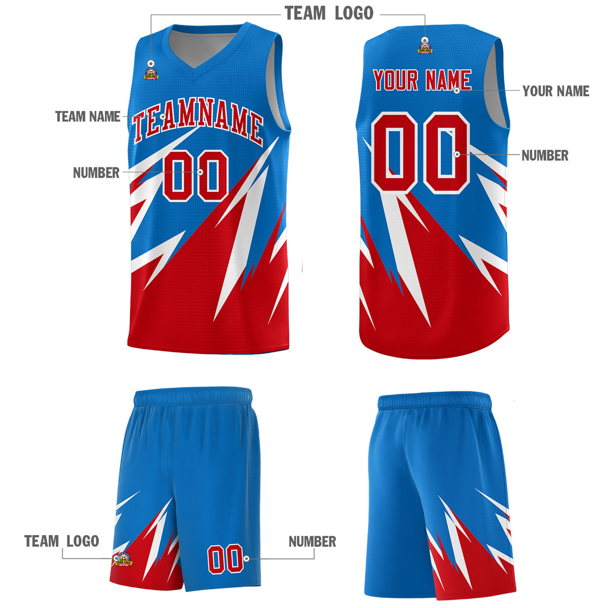 Custom Royal Abstract Mountain Pattern Sports Uniform Basketball Jersey