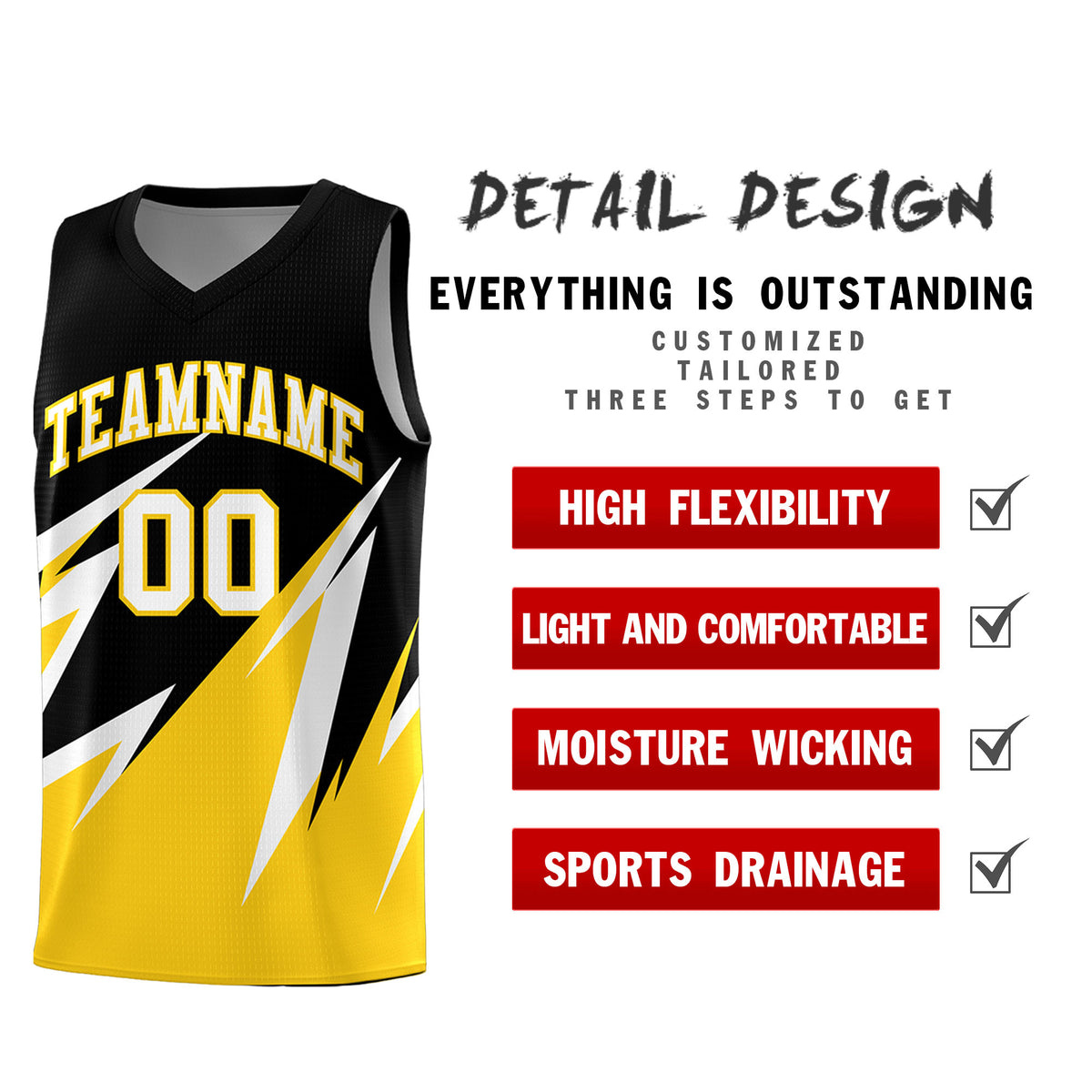 Custom Black Abstract Mountain Pattern Sports Uniform Basketball Jersey